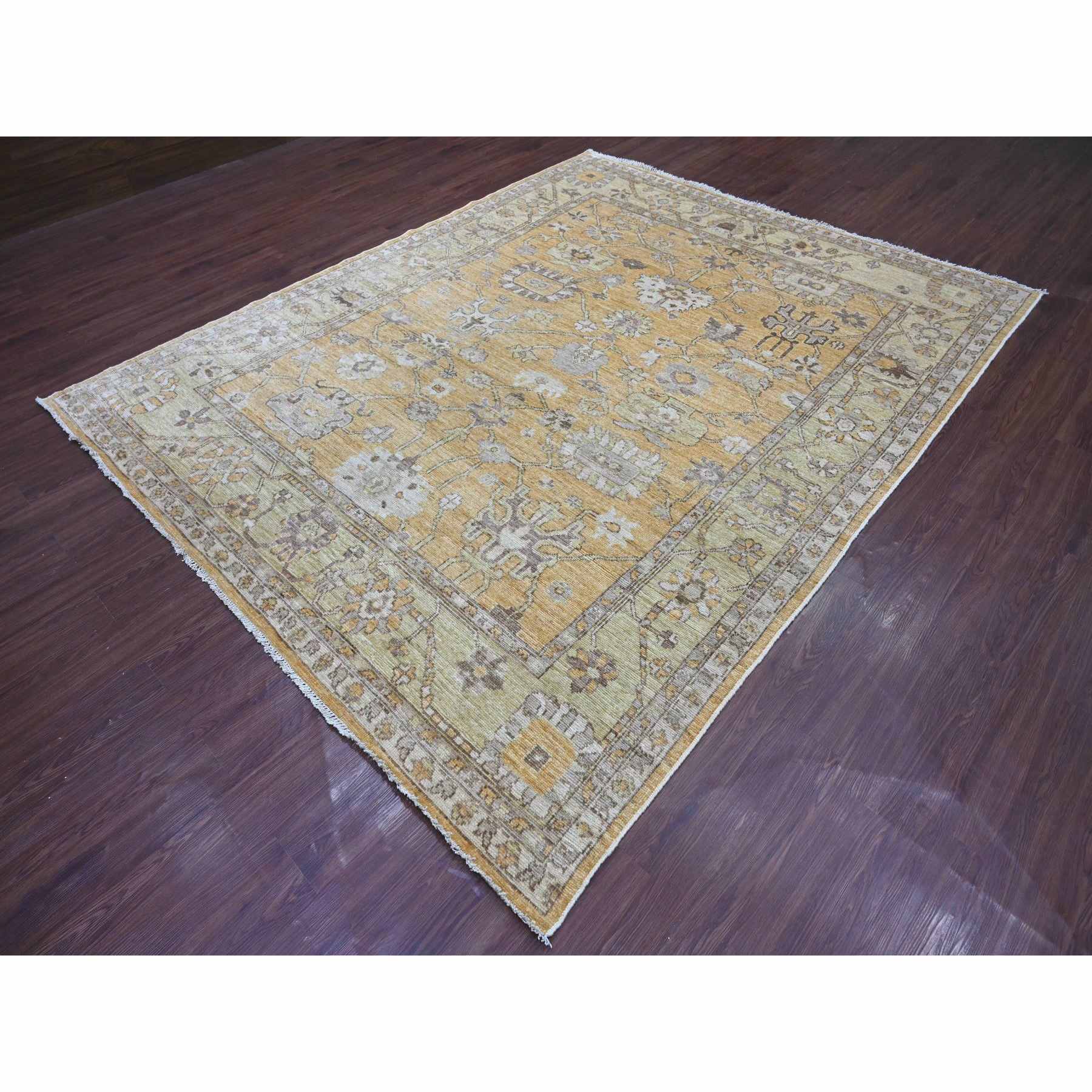 Oushak-And-Peshawar-Hand-Knotted-Rug-113065