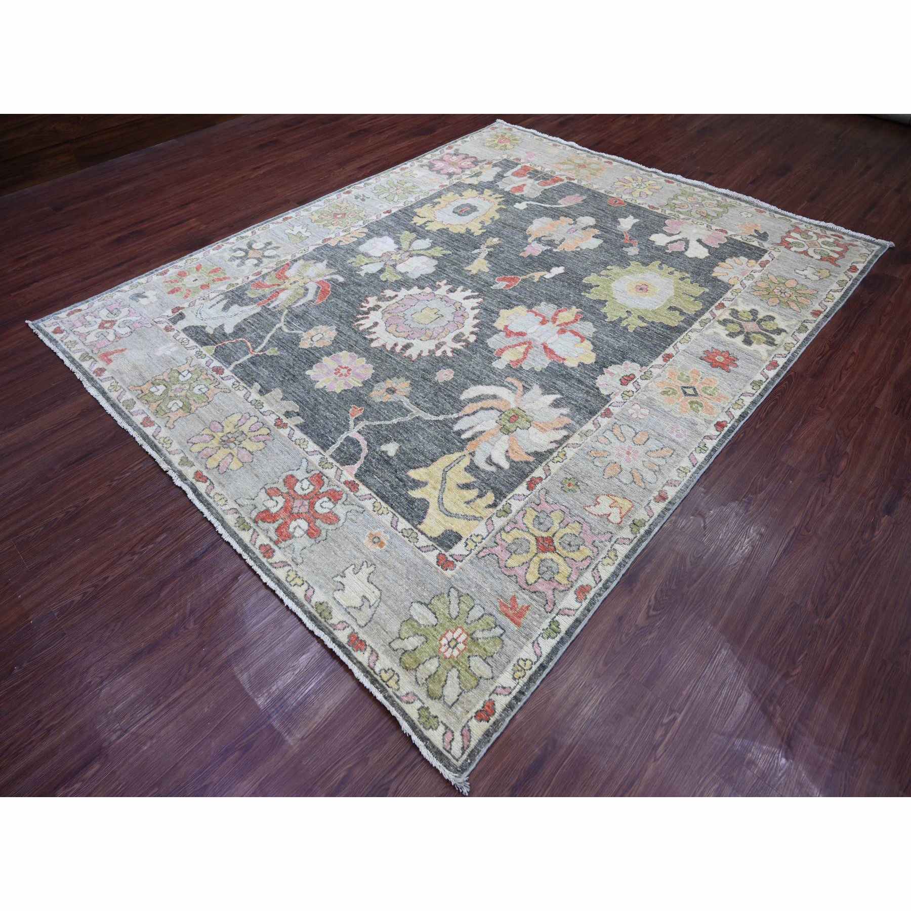 Oushak-And-Peshawar-Hand-Knotted-Rug-113075