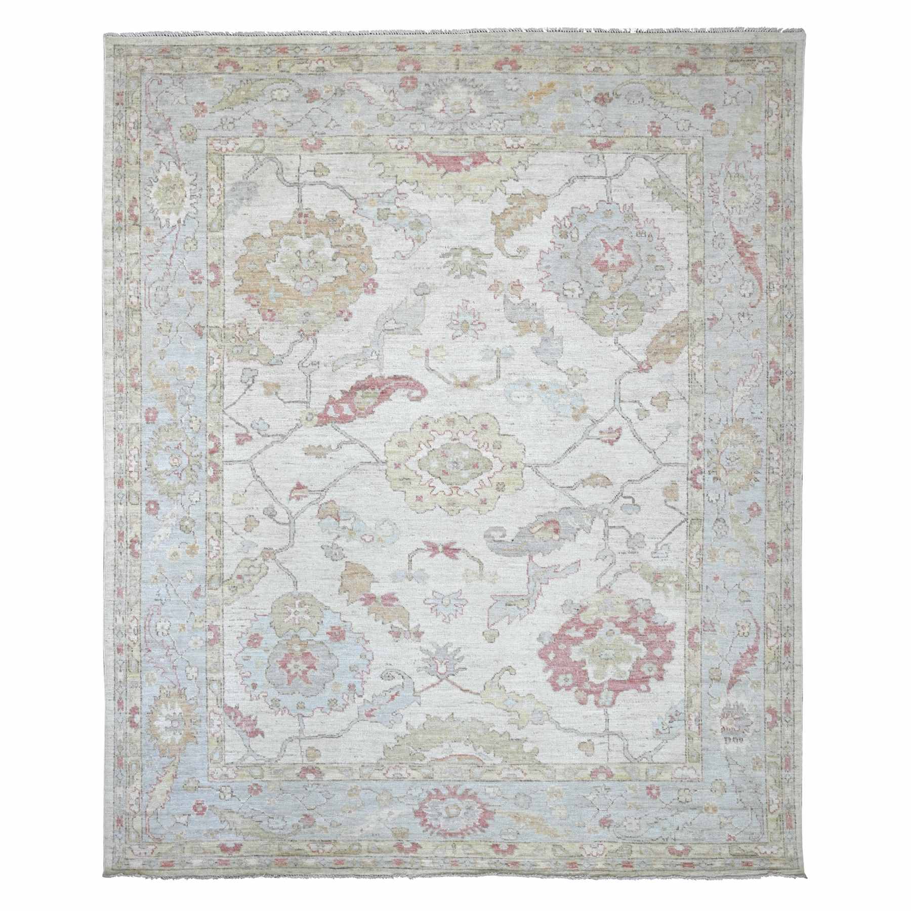 Oushak-And-Peshawar-Hand-Knotted-Rug-113095