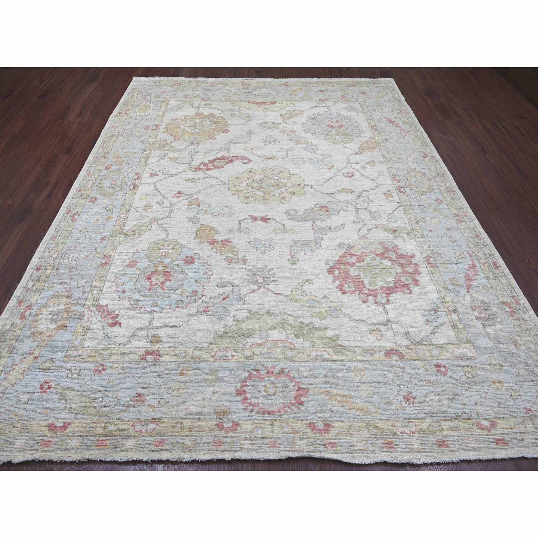 Oushak-And-Peshawar-Hand-Knotted-Rug-113095