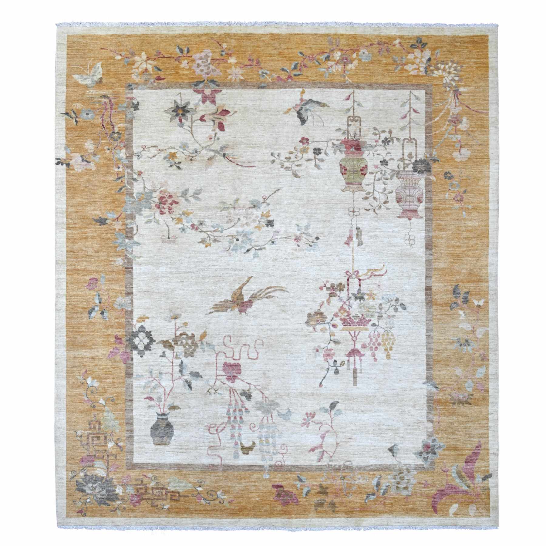 Oushak-And-Peshawar-Hand-Knotted-Rug-113115