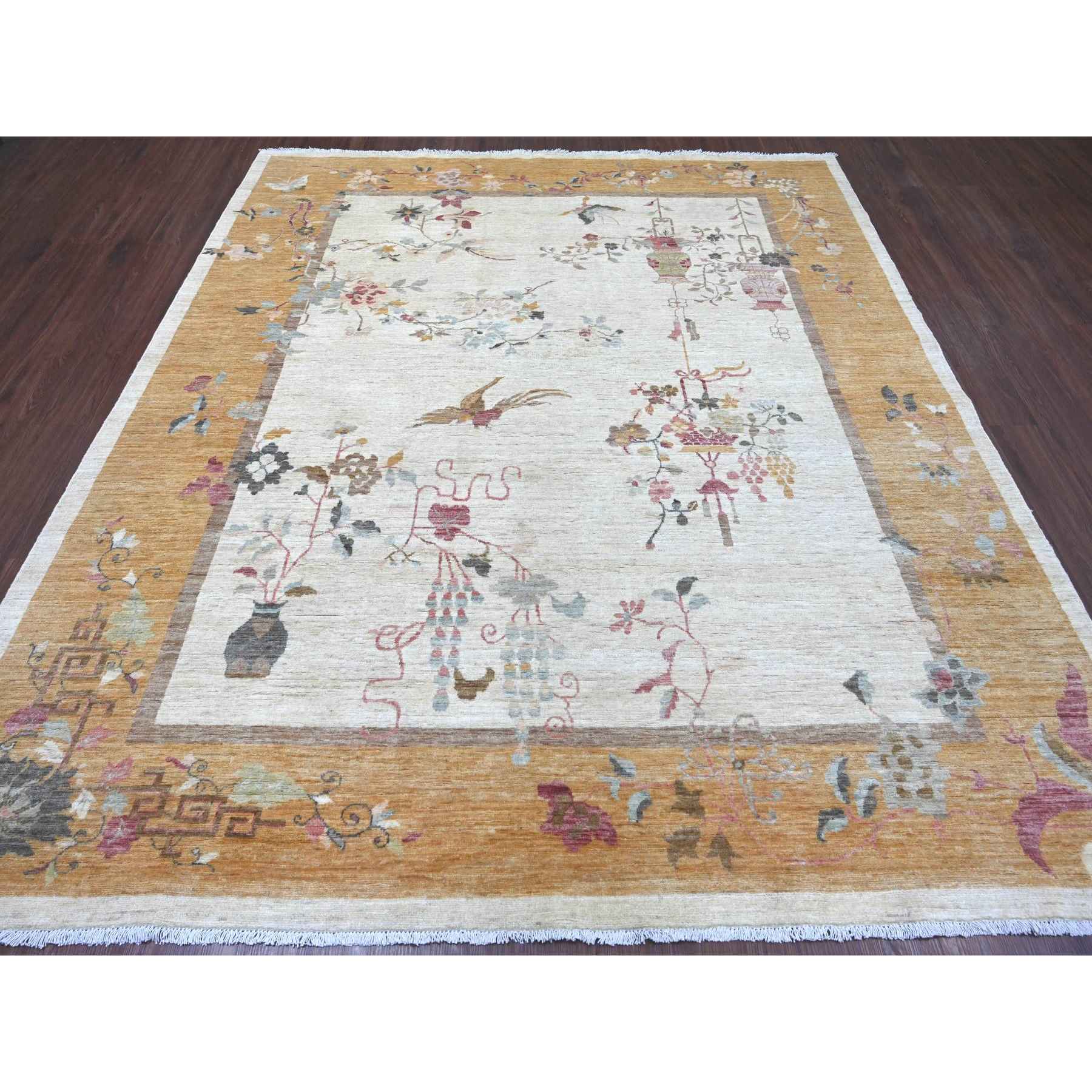 Oushak-And-Peshawar-Hand-Knotted-Rug-113115