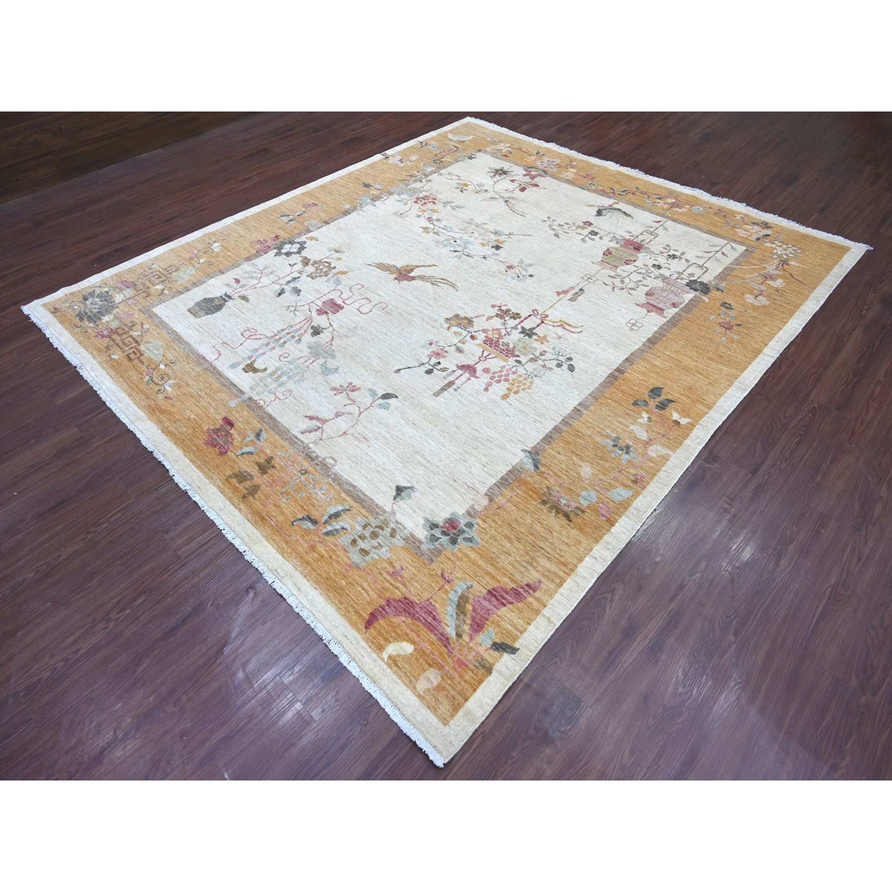 Oushak-And-Peshawar-Hand-Knotted-Rug-113115