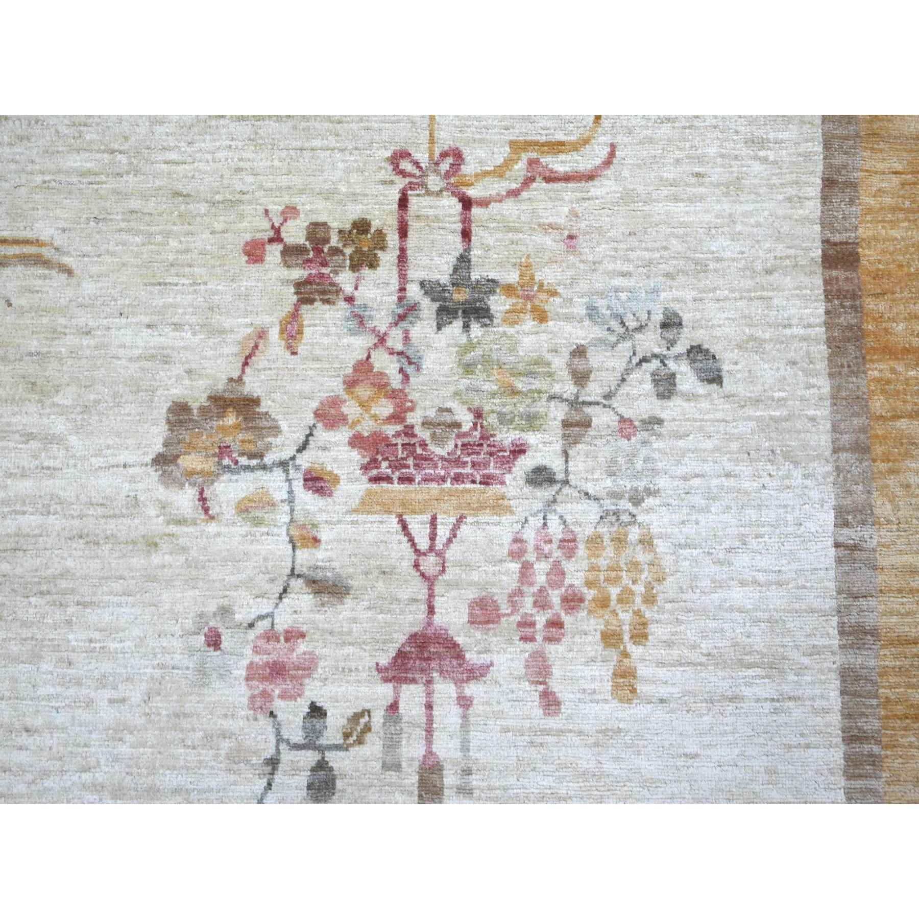 Oushak-And-Peshawar-Hand-Knotted-Rug-113115