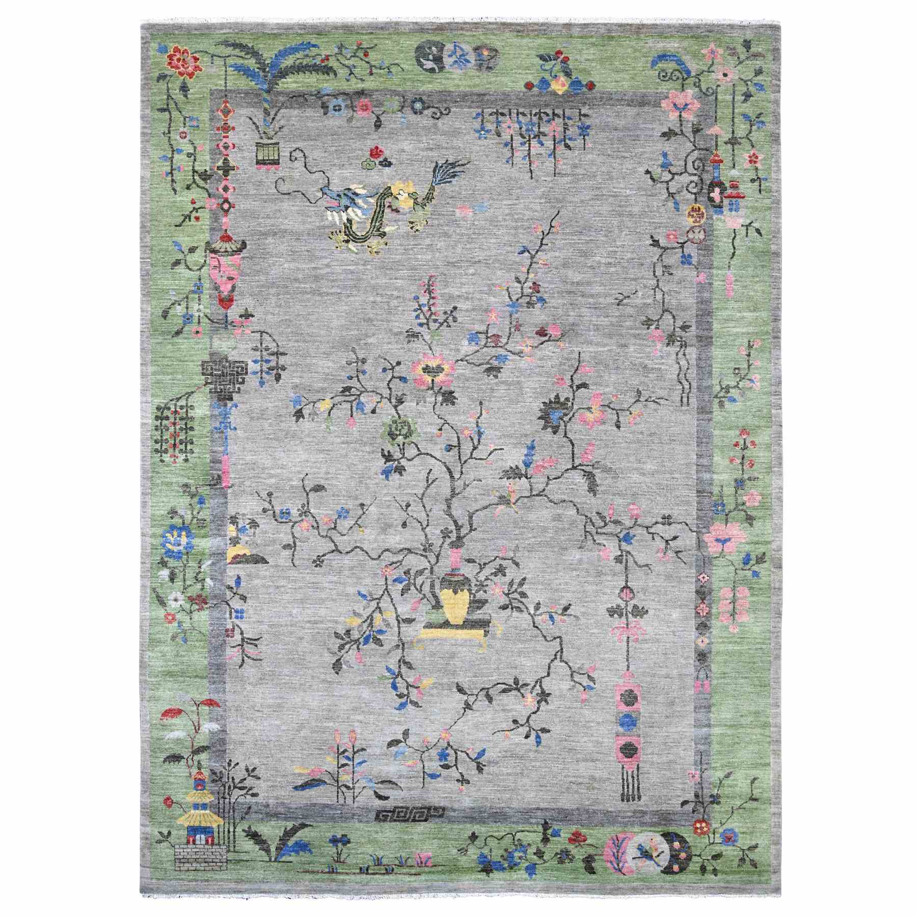 Oushak-And-Peshawar-Hand-Knotted-Rug-113120