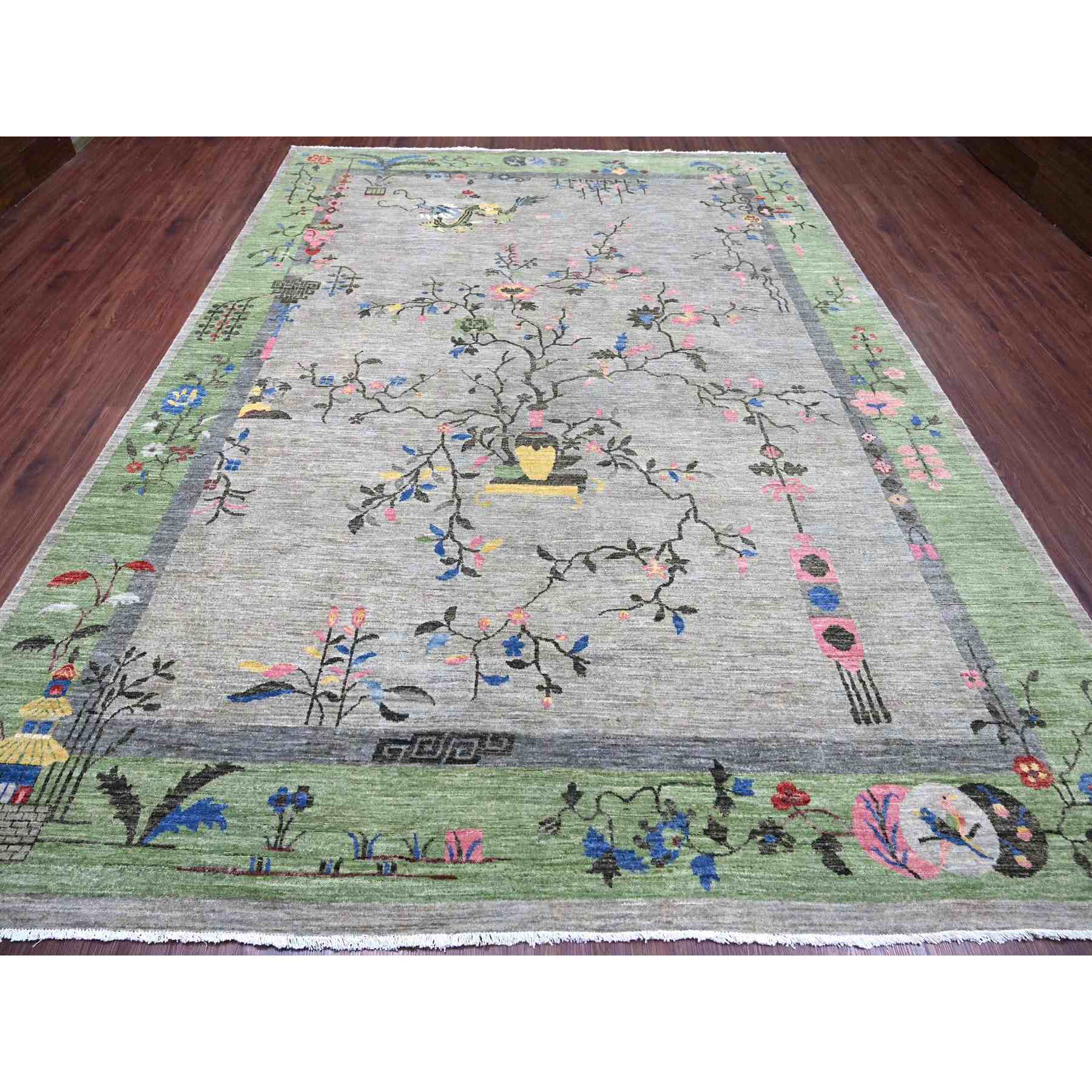 Oushak-And-Peshawar-Hand-Knotted-Rug-113120