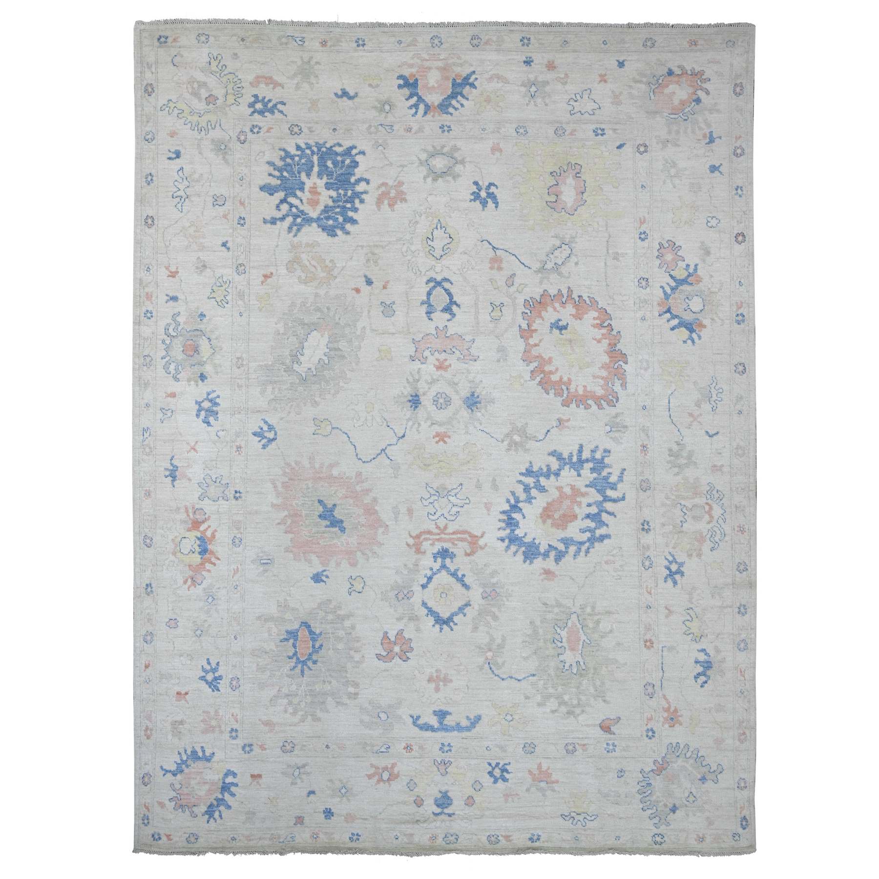 Oushak-And-Peshawar-Hand-Knotted-Rug-113130