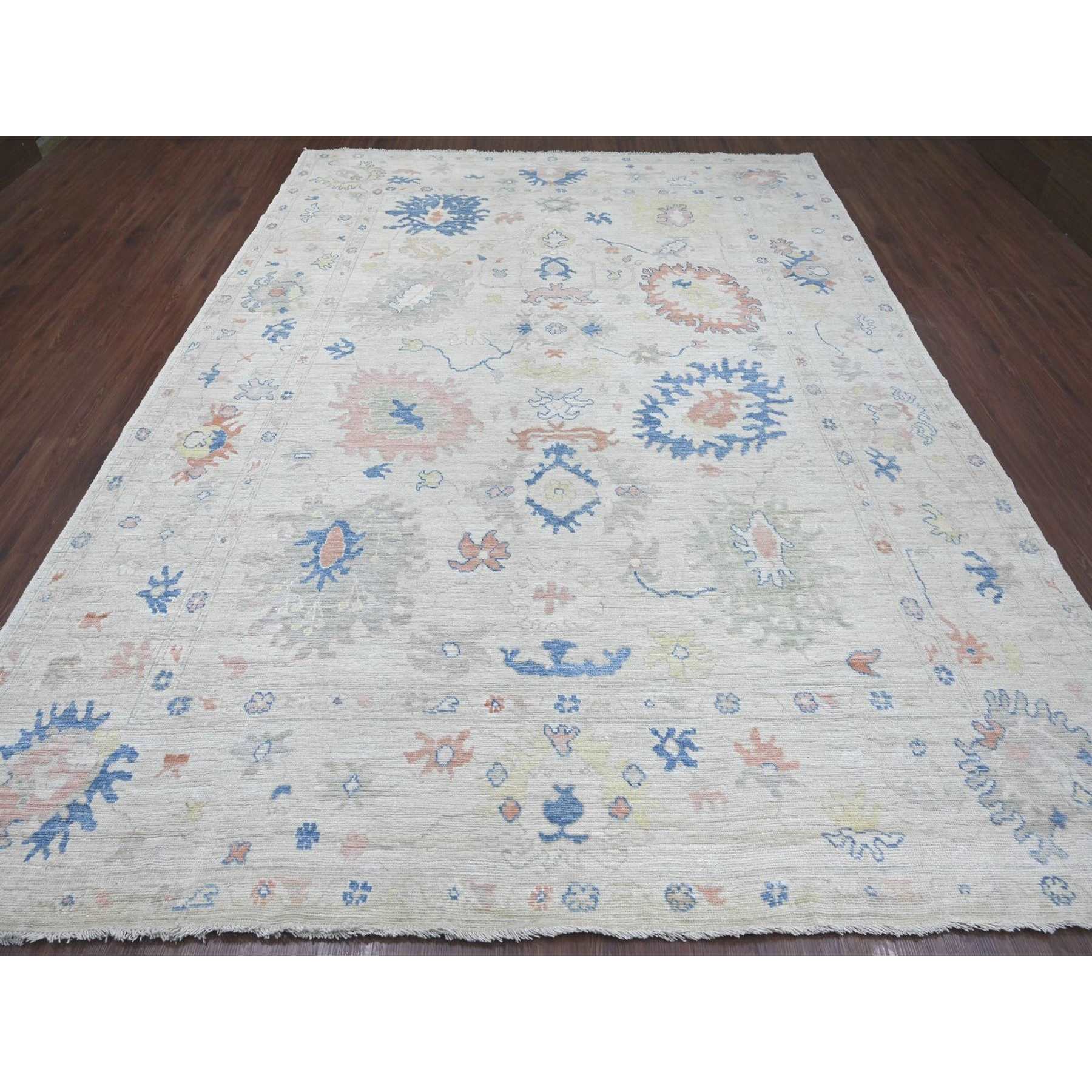 Oushak-And-Peshawar-Hand-Knotted-Rug-113130
