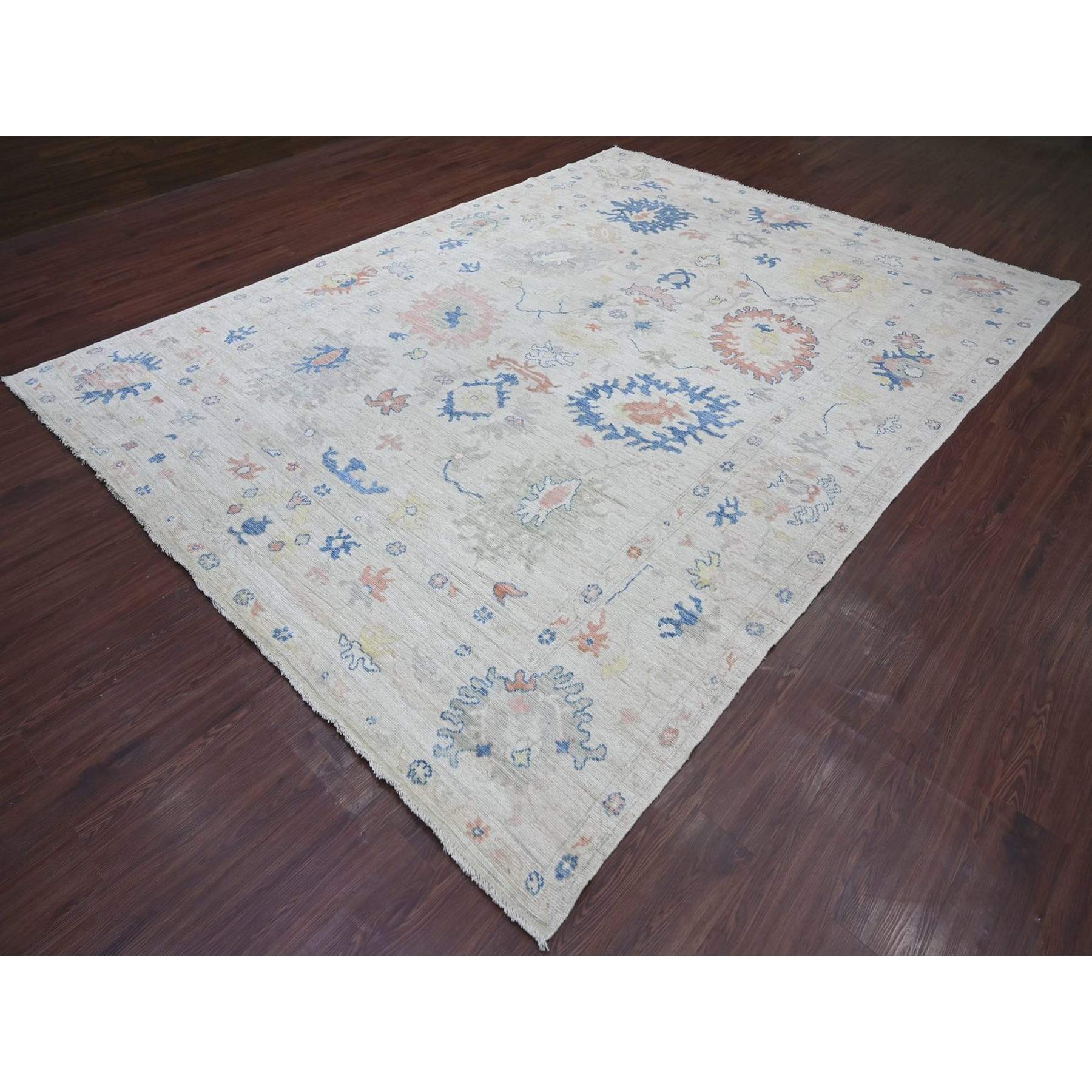 Oushak-And-Peshawar-Hand-Knotted-Rug-113130