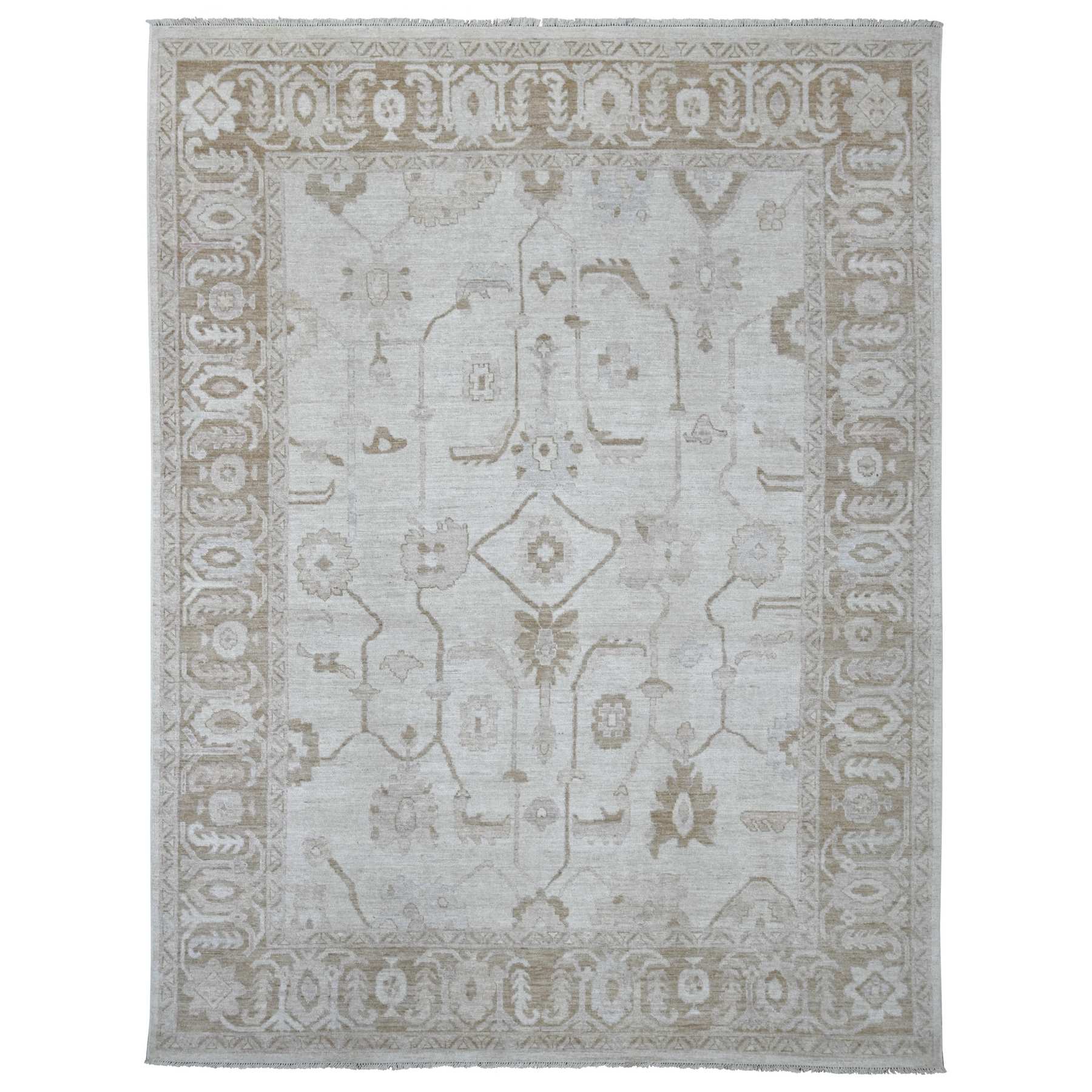 Oushak-And-Peshawar-Hand-Knotted-Rug-113145