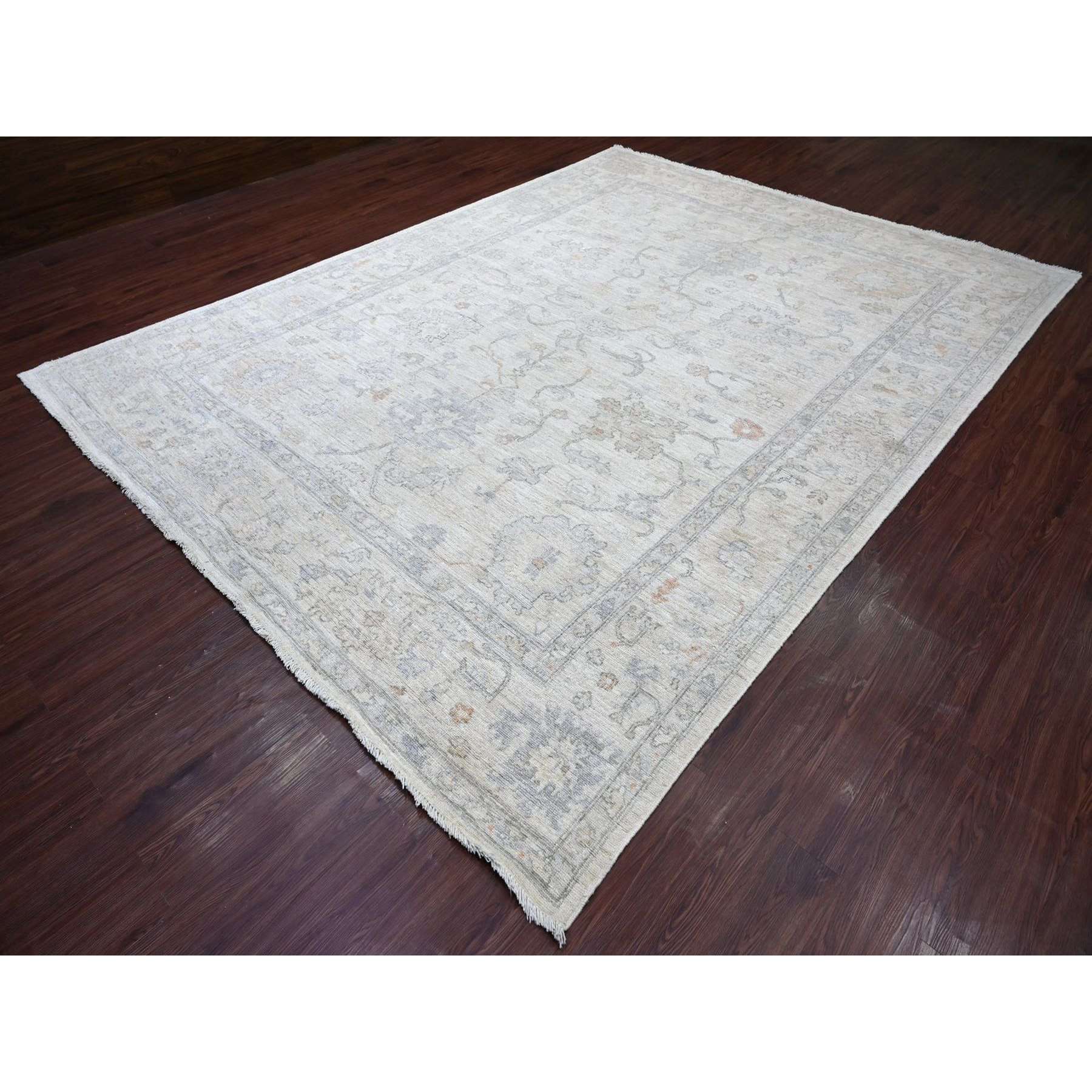 Oushak-And-Peshawar-Hand-Knotted-Rug-113155