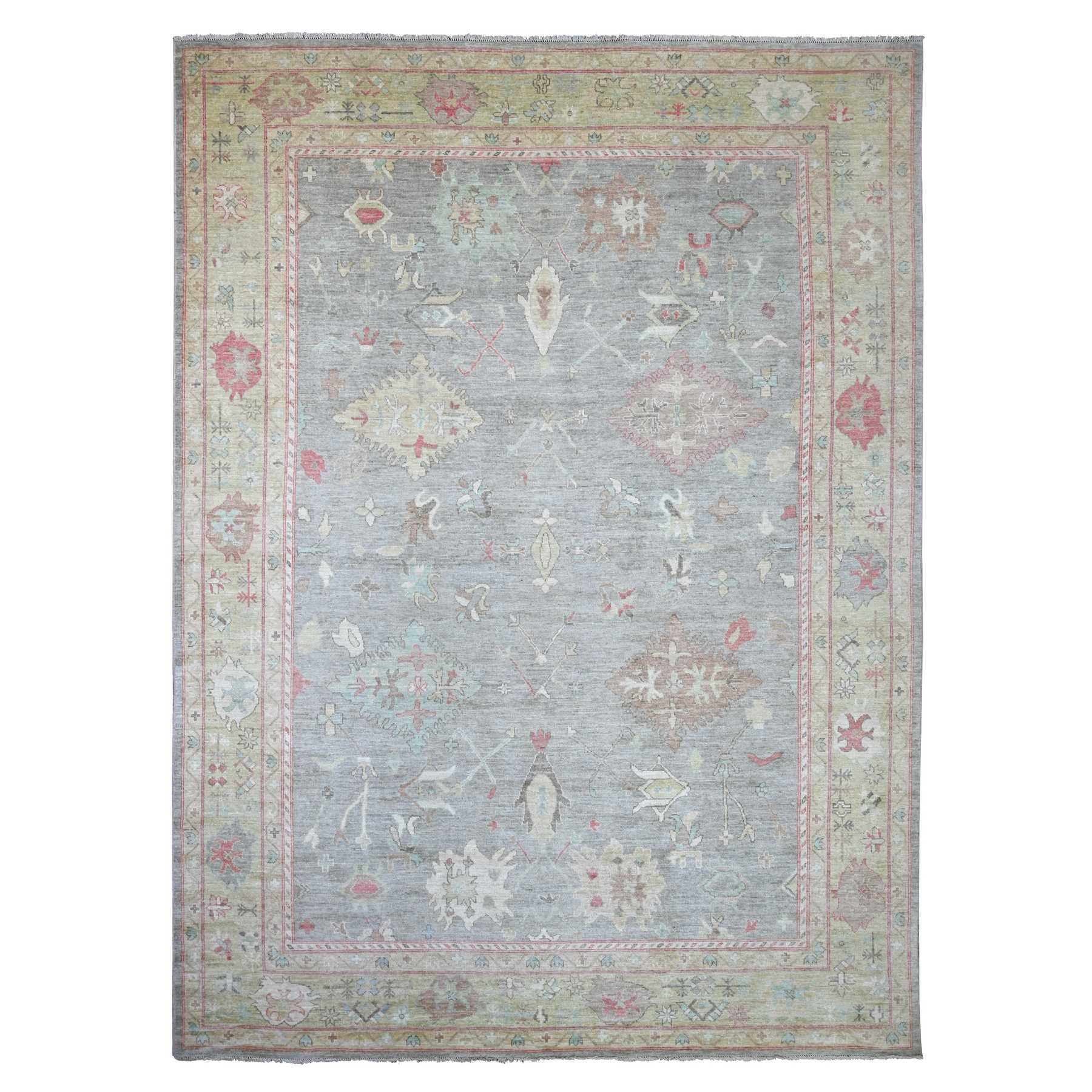 Oushak-And-Peshawar-Hand-Knotted-Rug-113160