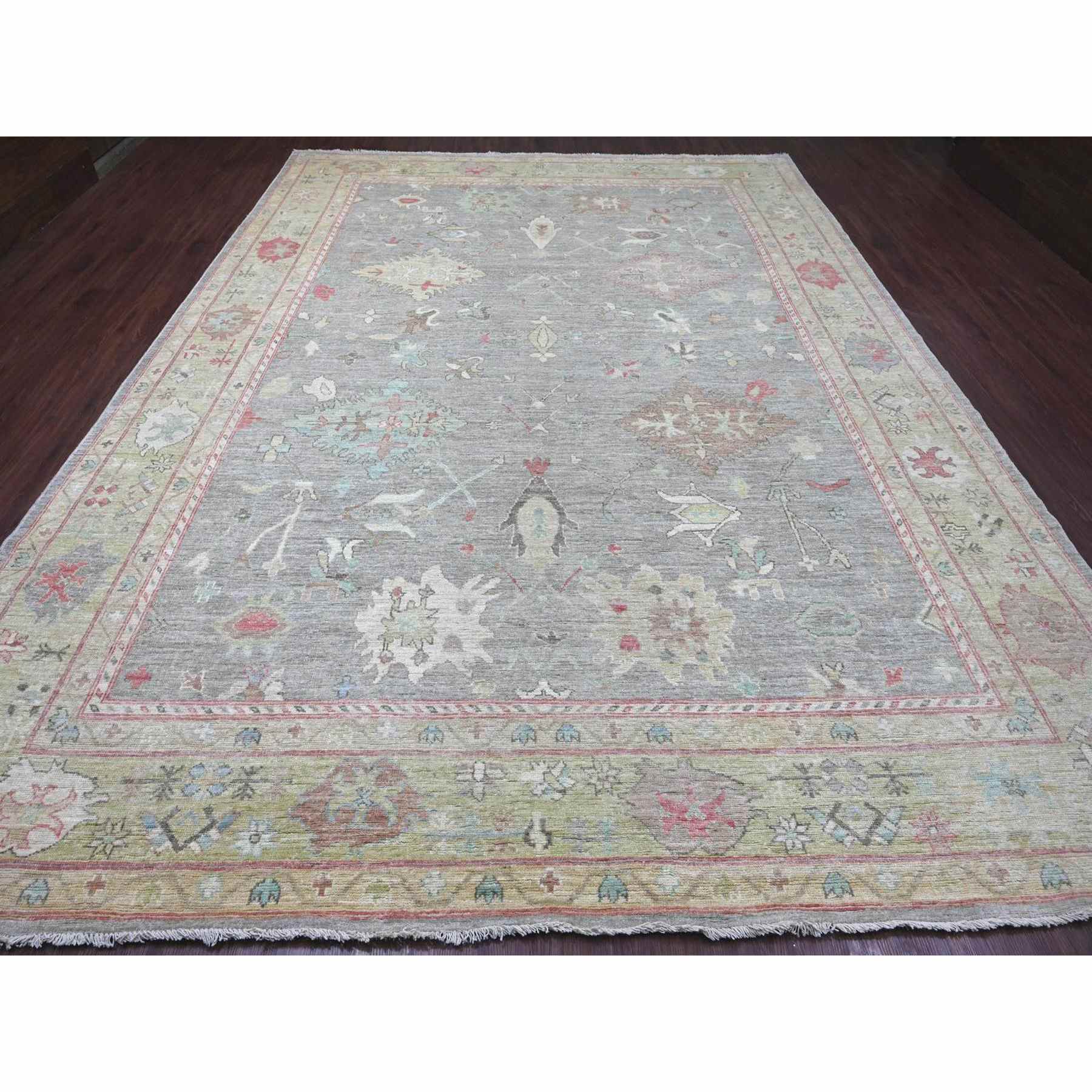 Oushak-And-Peshawar-Hand-Knotted-Rug-113160