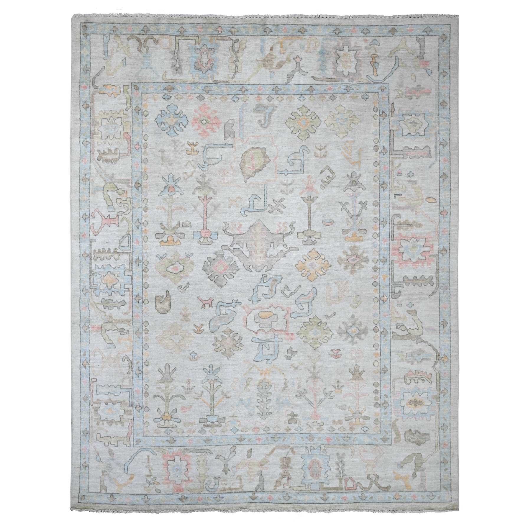 Oushak-And-Peshawar-Hand-Knotted-Rug-113170