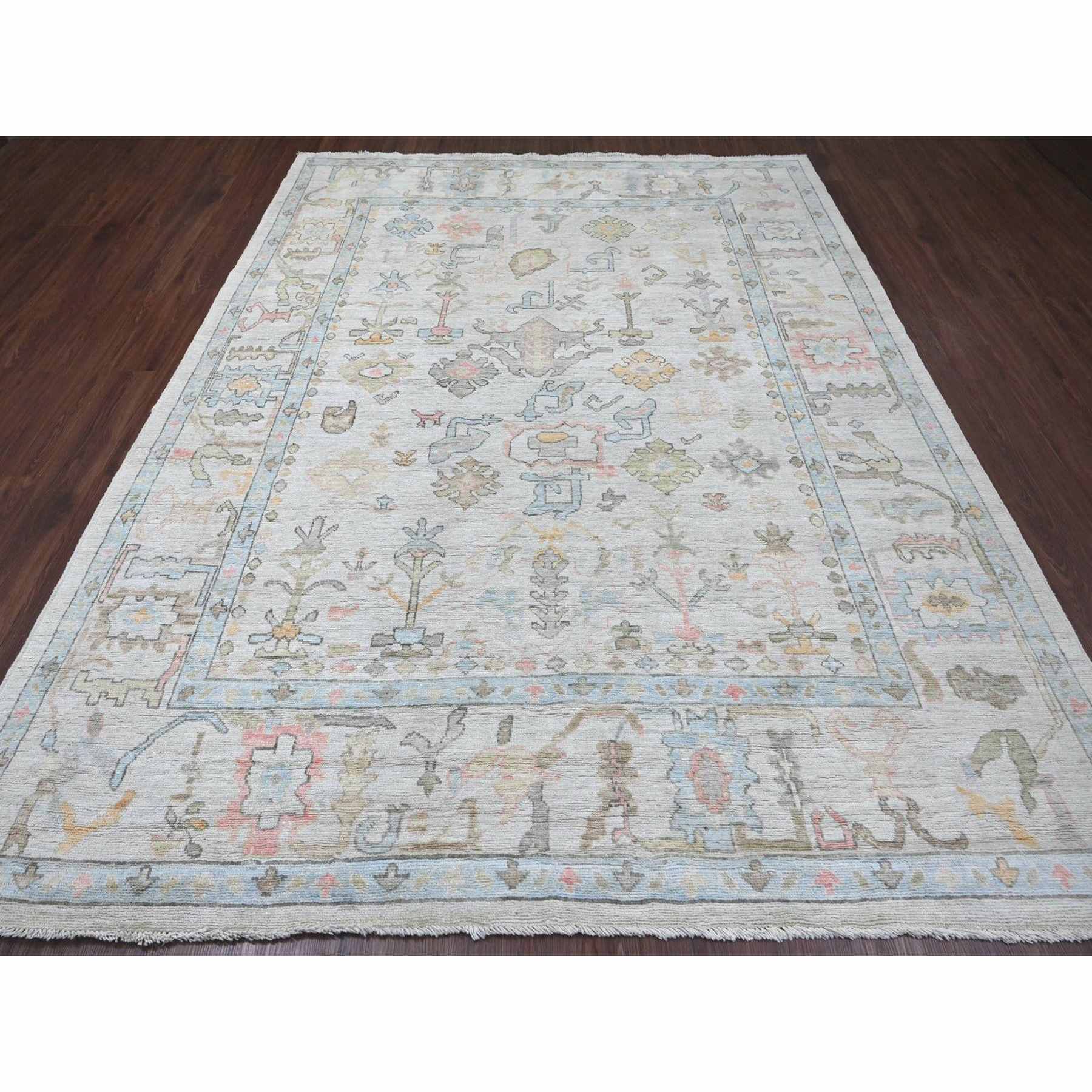 Oushak-And-Peshawar-Hand-Knotted-Rug-113170