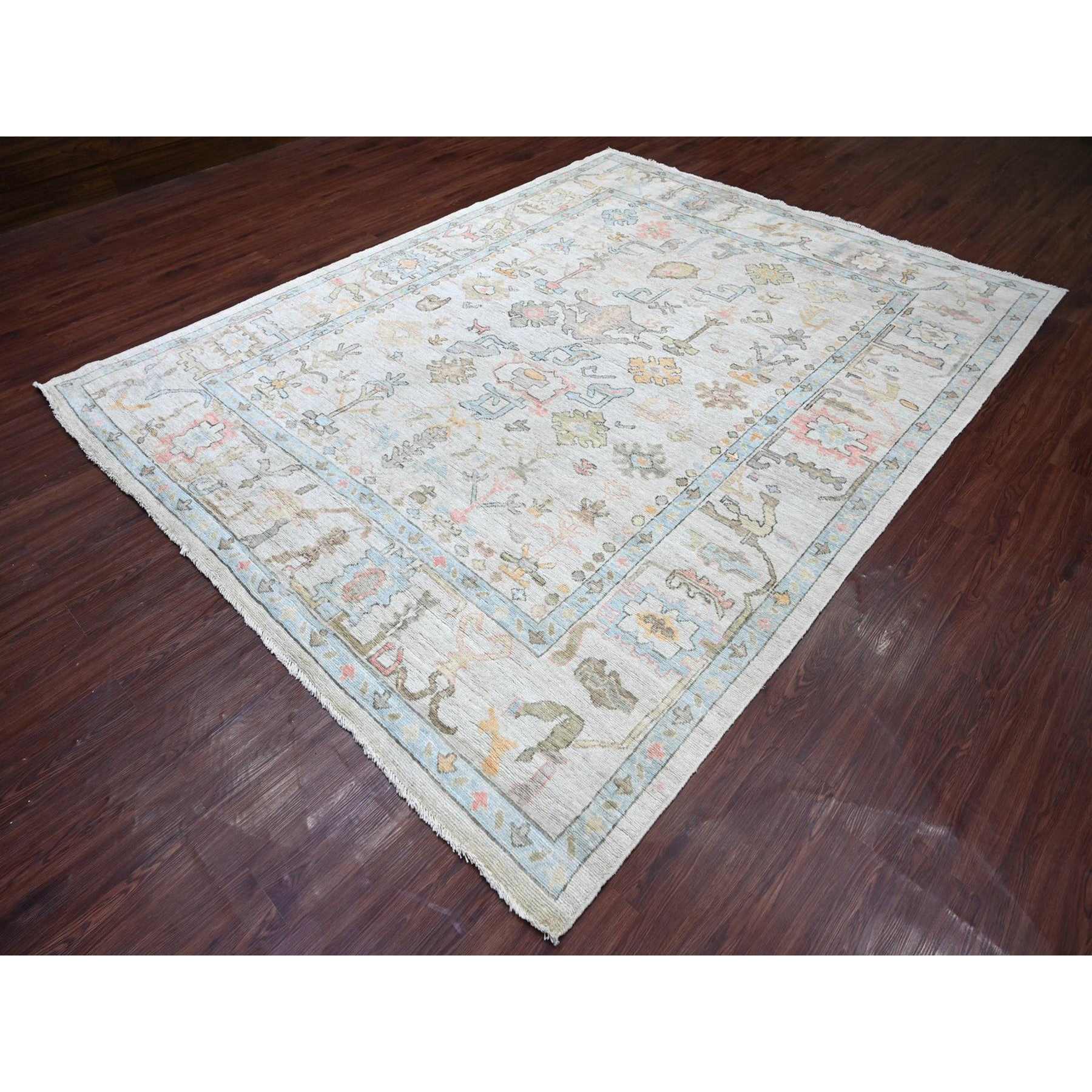 Oushak-And-Peshawar-Hand-Knotted-Rug-113170