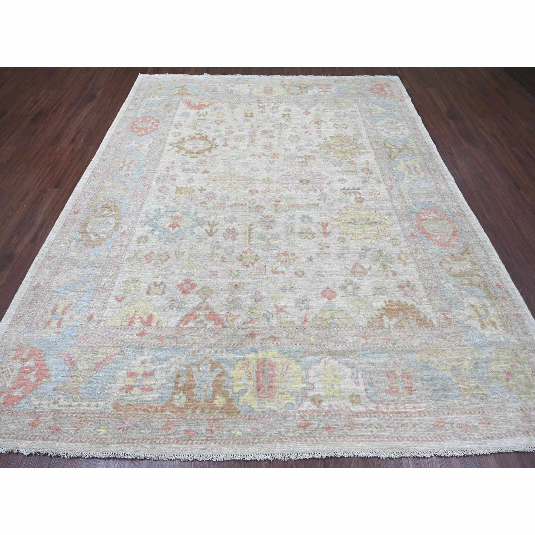 Oushak-And-Peshawar-Hand-Knotted-Rug-113185