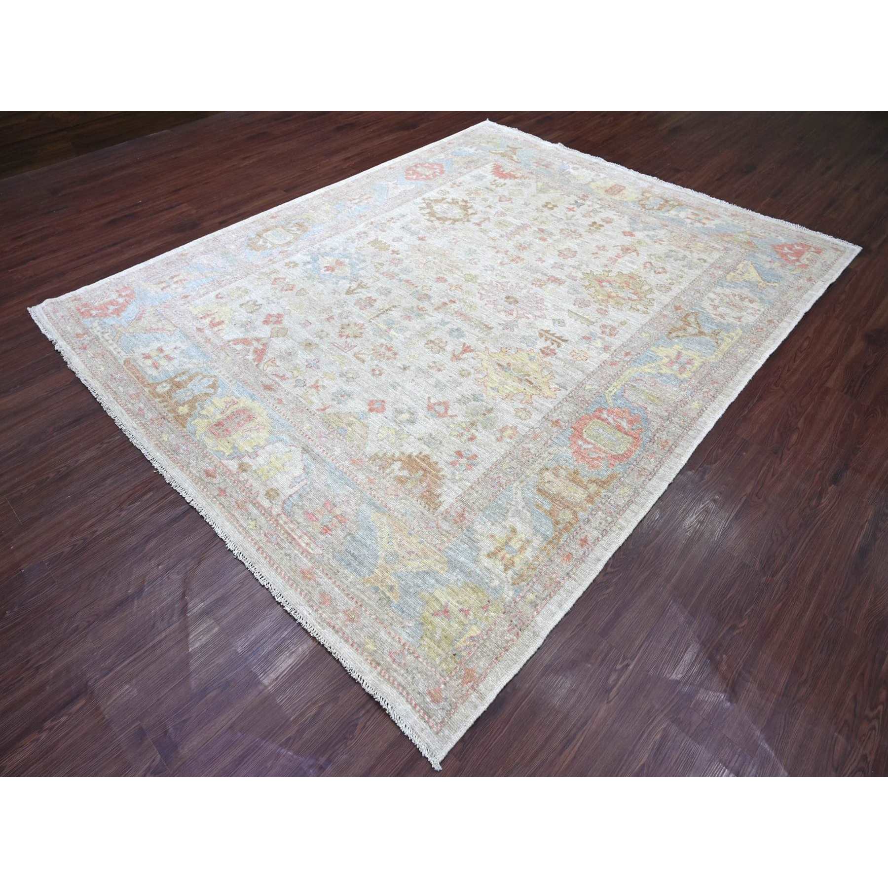 Oushak-And-Peshawar-Hand-Knotted-Rug-113185