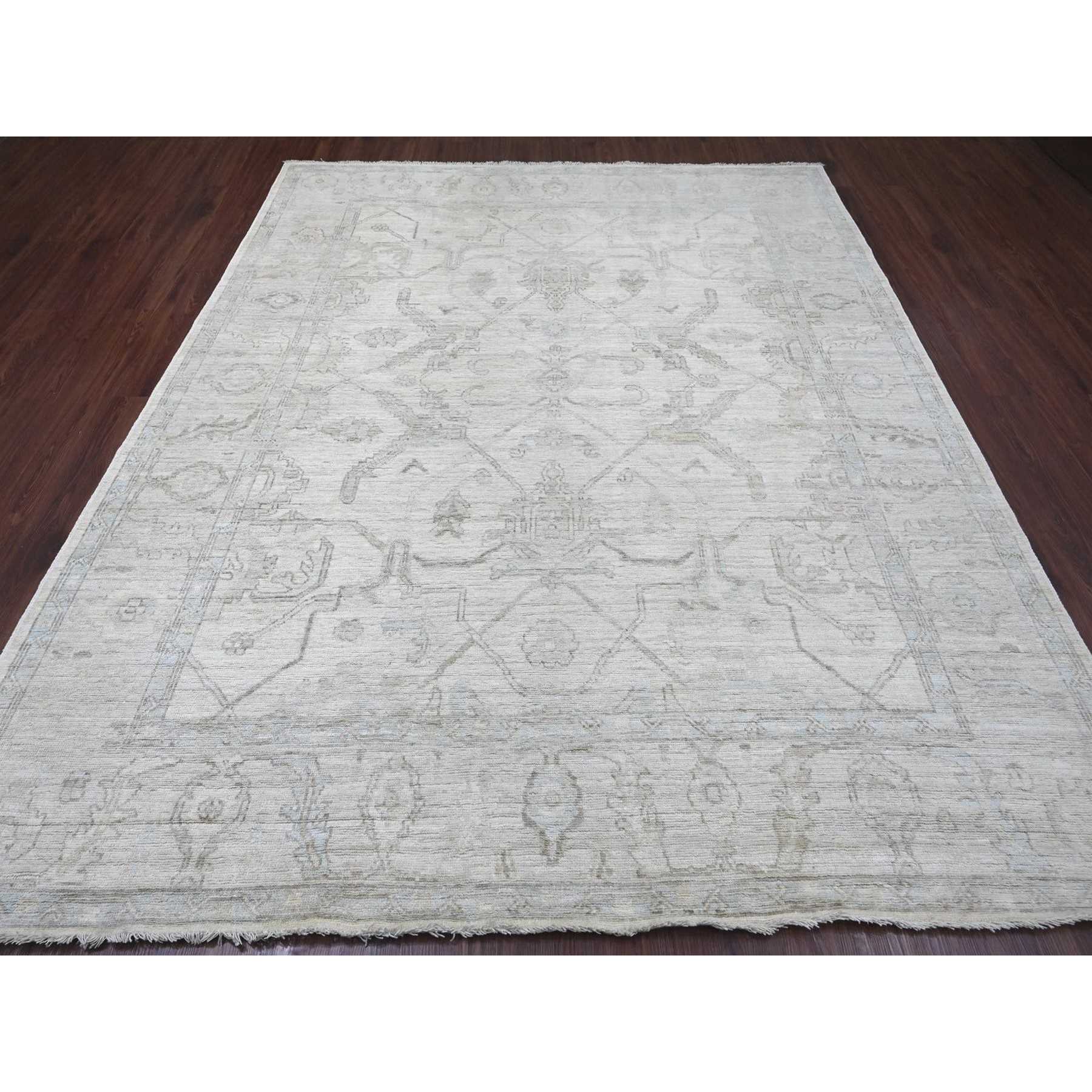 Oushak-And-Peshawar-Hand-Knotted-Rug-113195