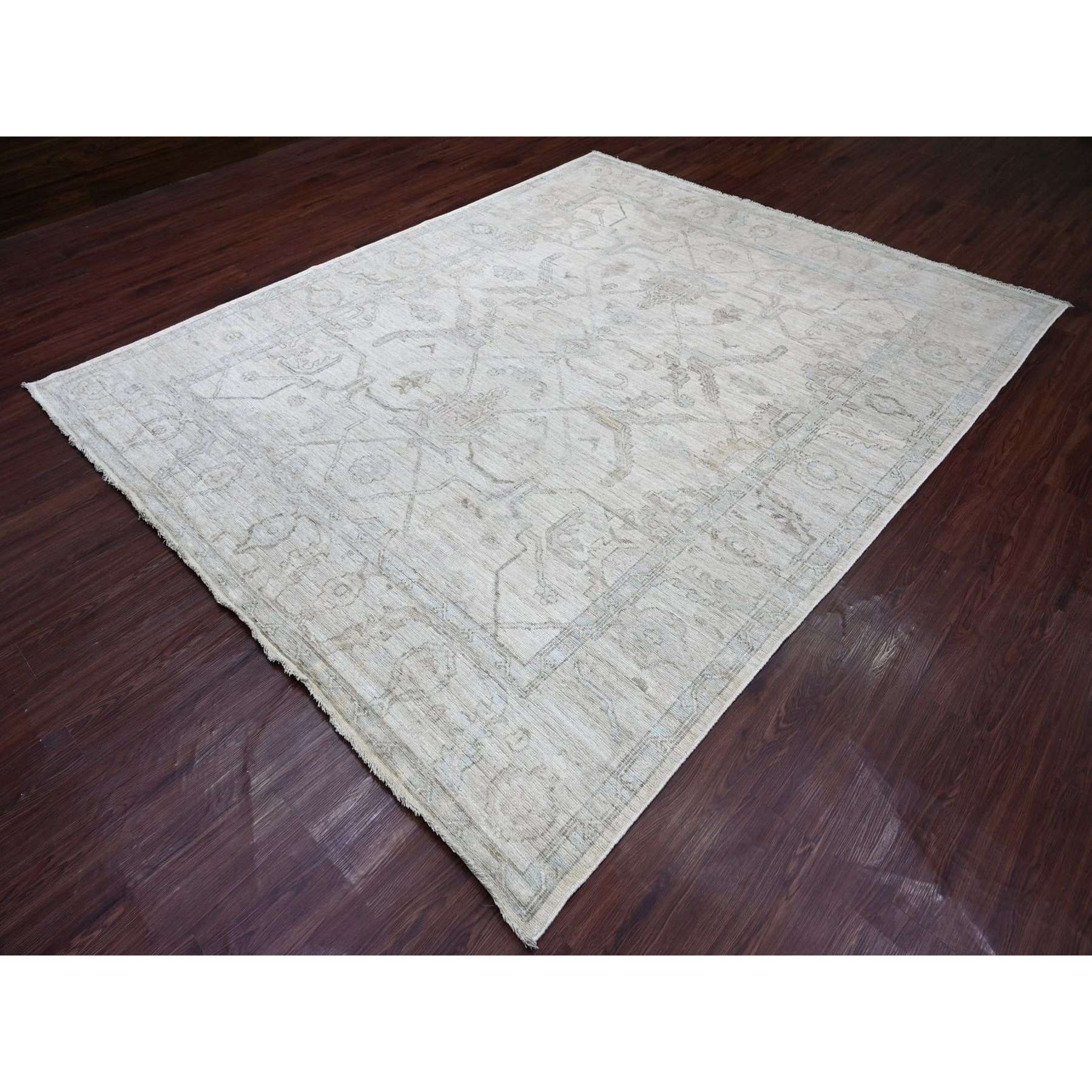 Oushak-And-Peshawar-Hand-Knotted-Rug-113195