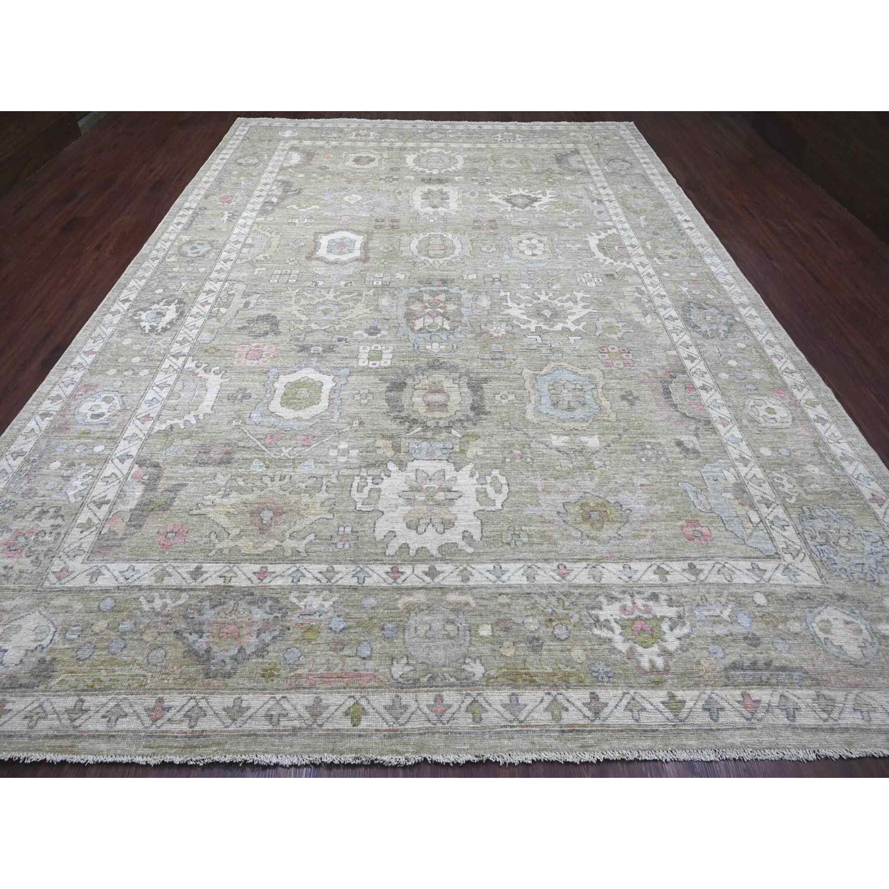 Oushak-And-Peshawar-Hand-Knotted-Rug-113215