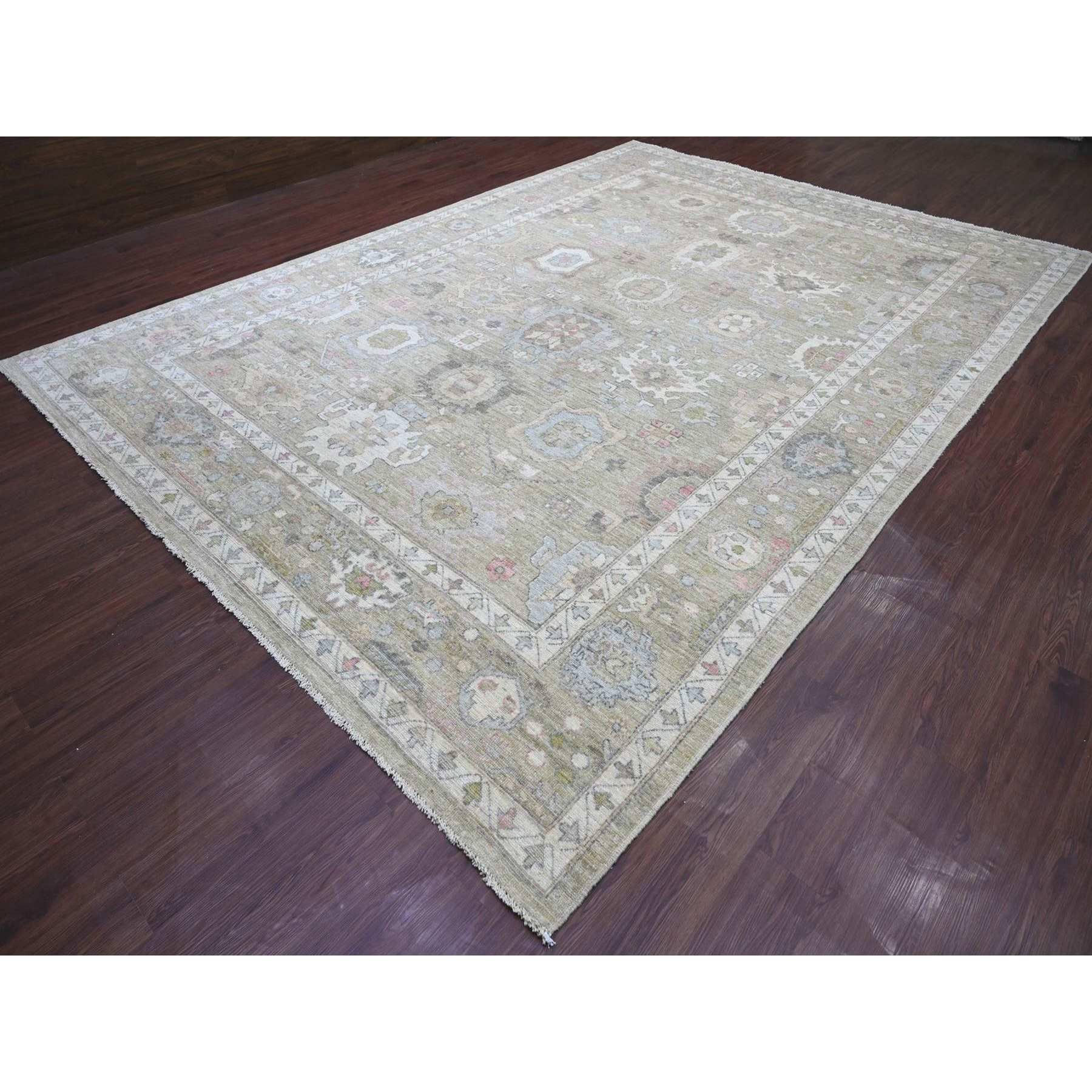 Oushak-And-Peshawar-Hand-Knotted-Rug-113215
