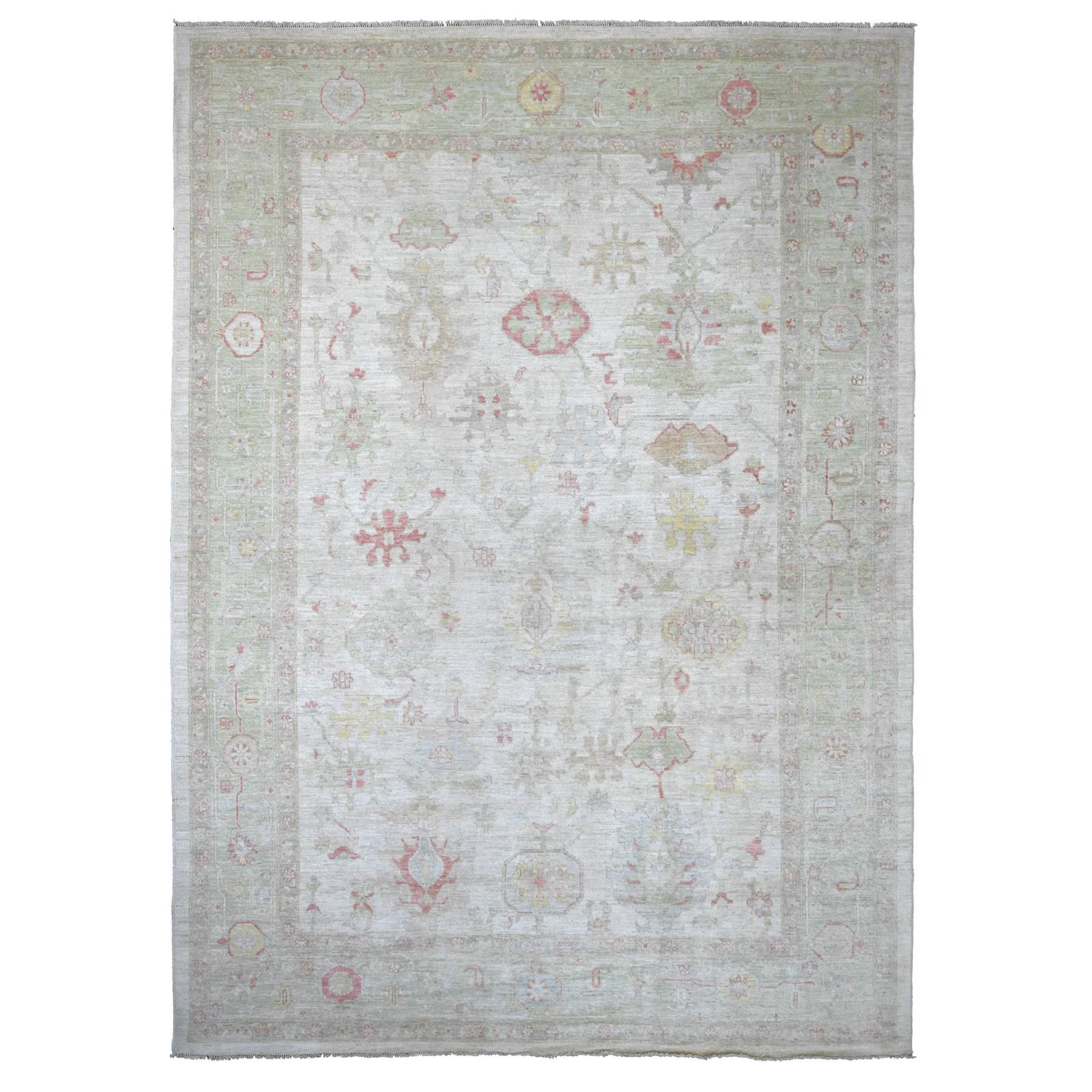 Oushak-And-Peshawar-Hand-Knotted-Rug-113235