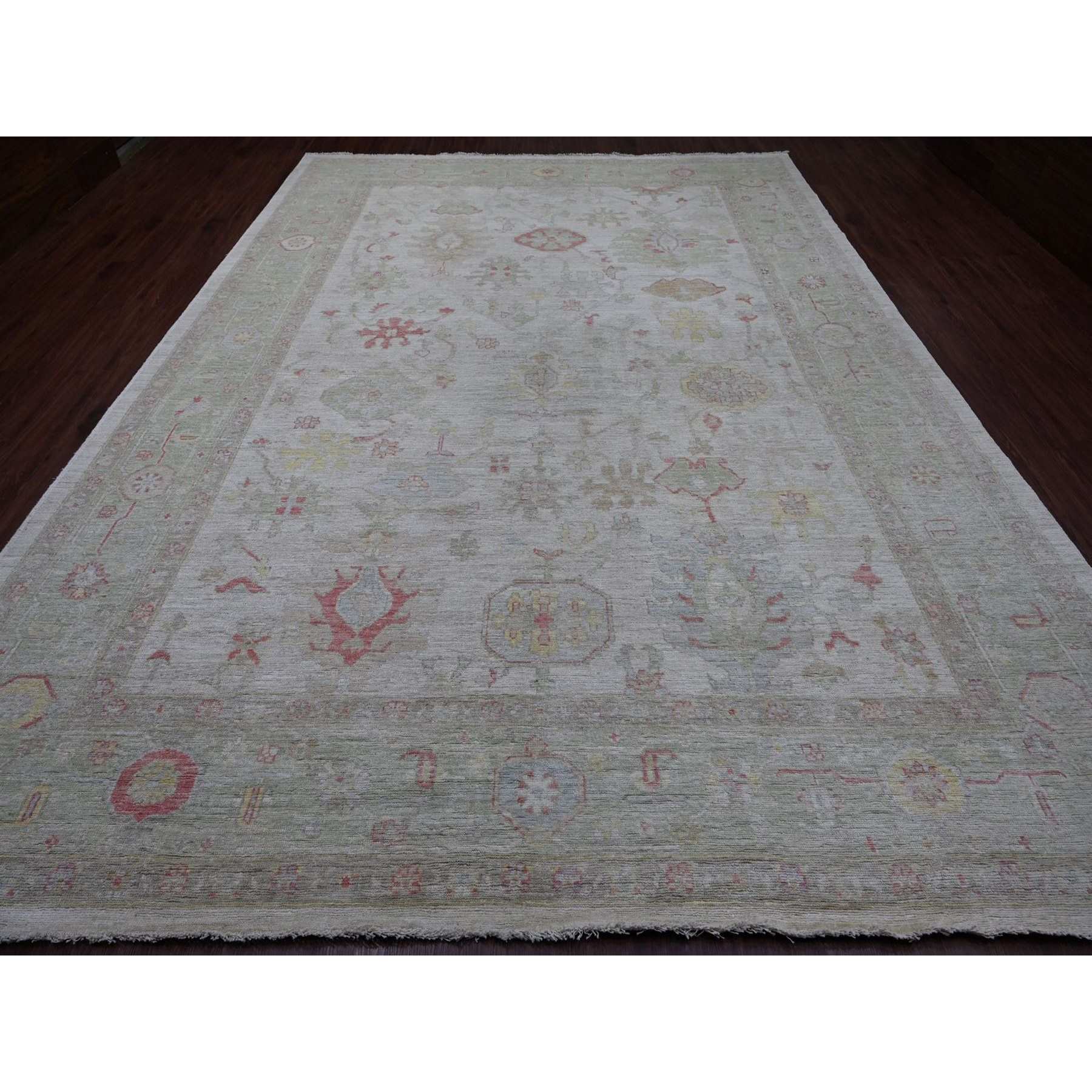 Oushak-And-Peshawar-Hand-Knotted-Rug-113235