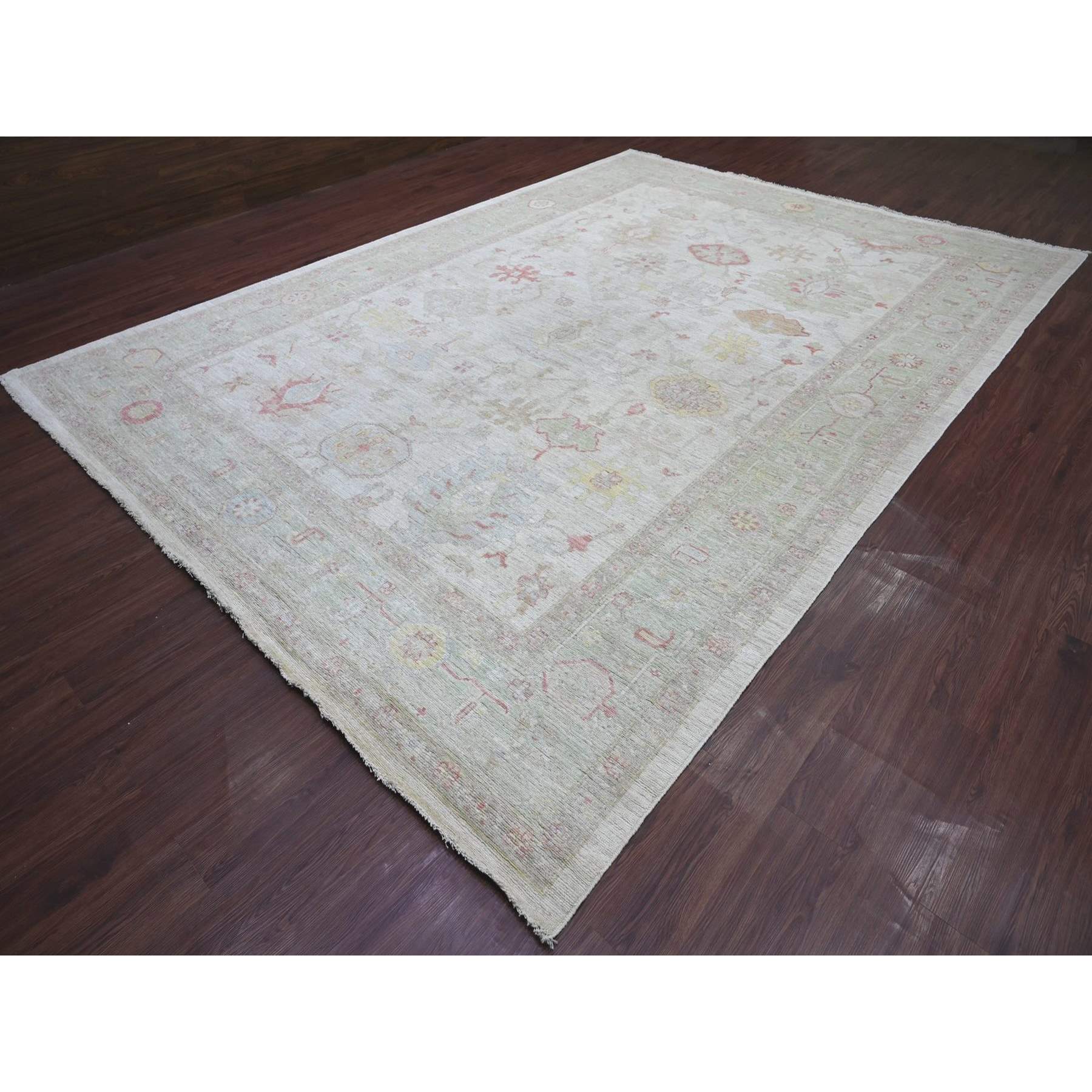 Oushak-And-Peshawar-Hand-Knotted-Rug-113235