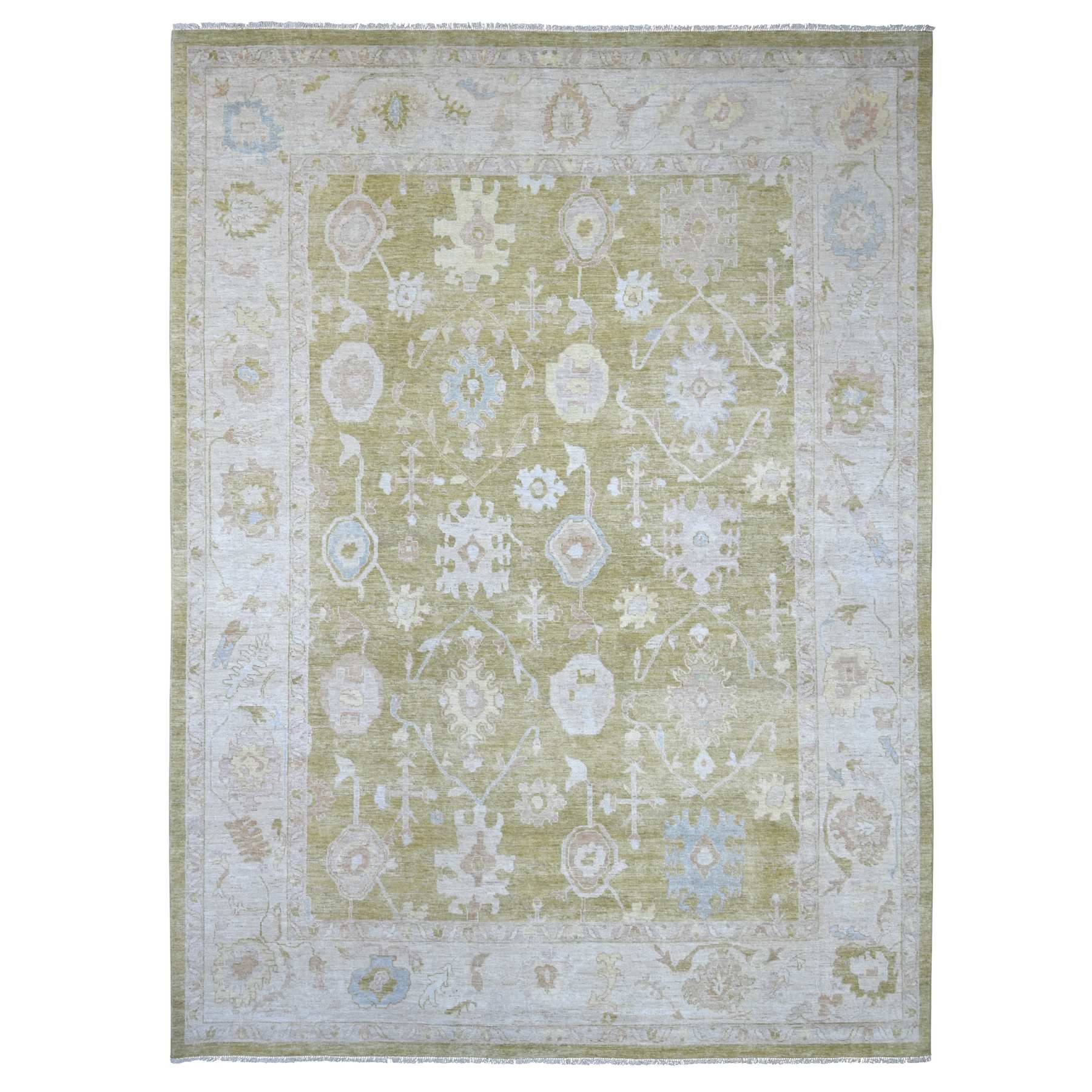 Oushak-And-Peshawar-Hand-Knotted-Rug-113255