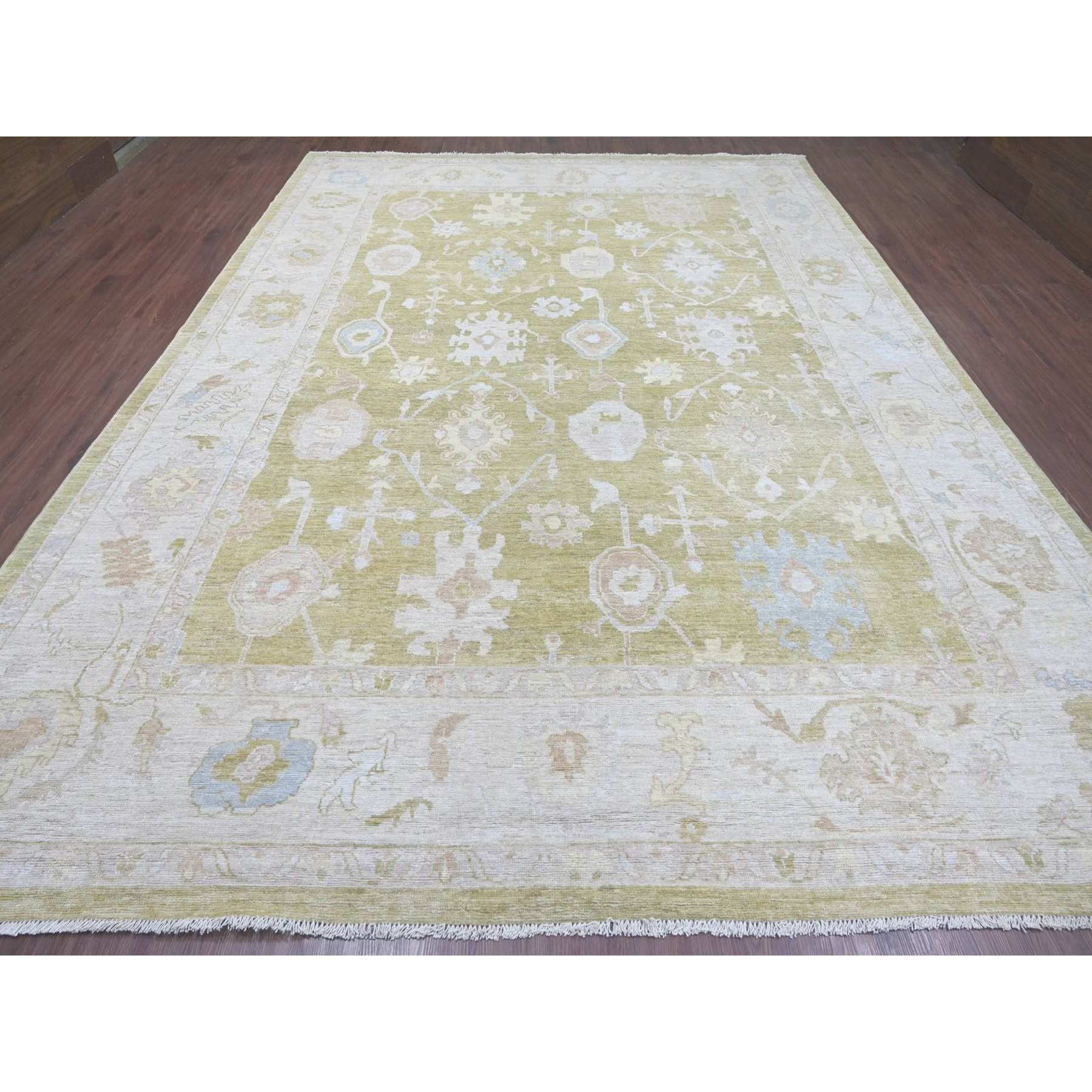Oushak-And-Peshawar-Hand-Knotted-Rug-113255