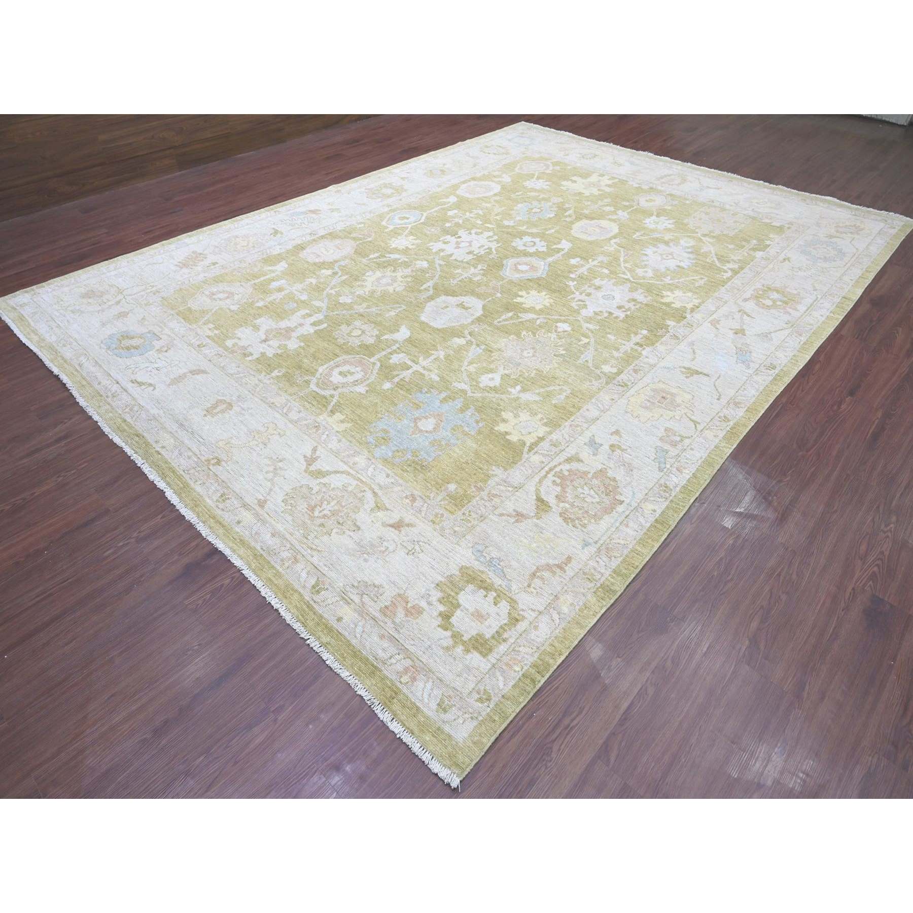 Oushak-And-Peshawar-Hand-Knotted-Rug-113255