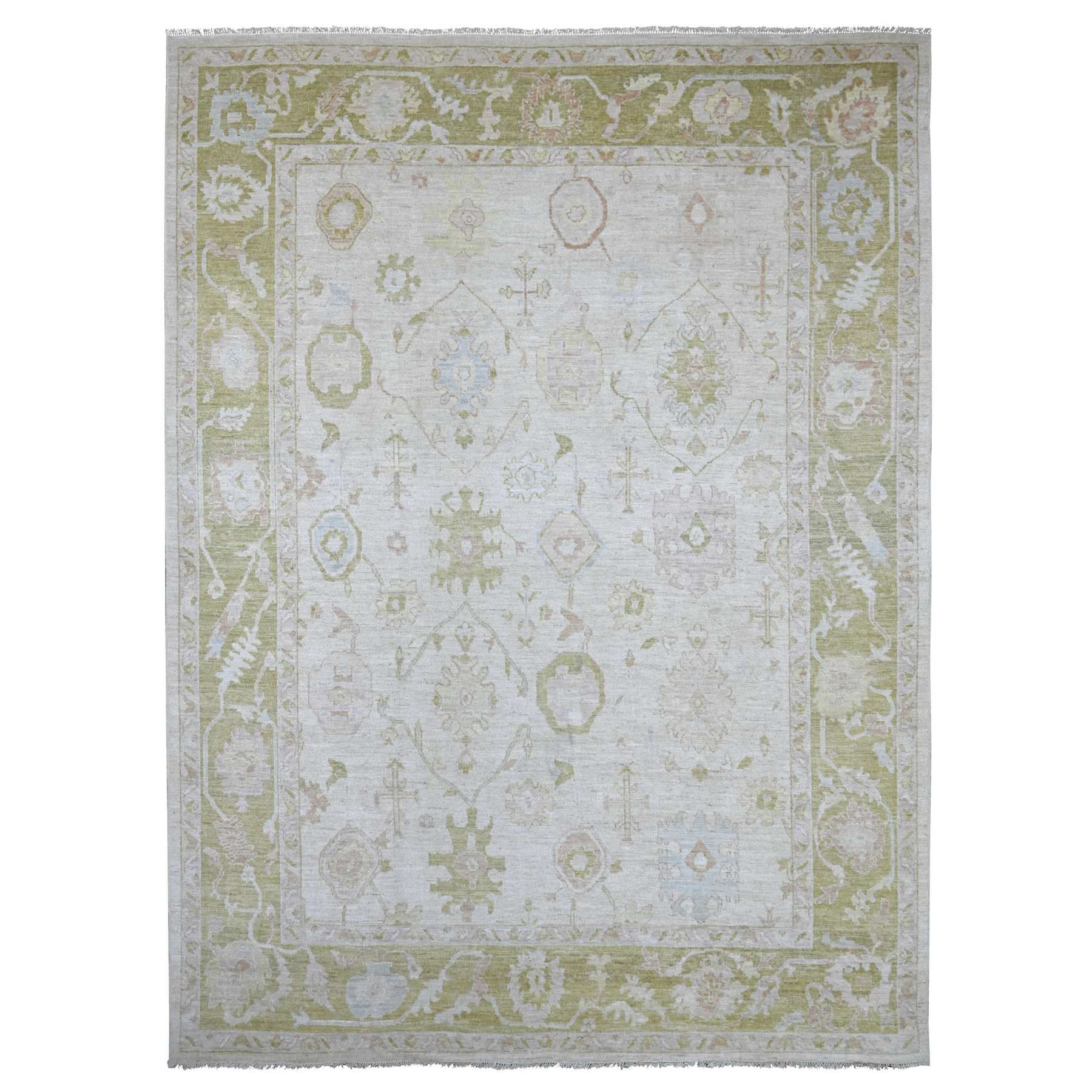 Oushak-And-Peshawar-Hand-Knotted-Rug-113330
