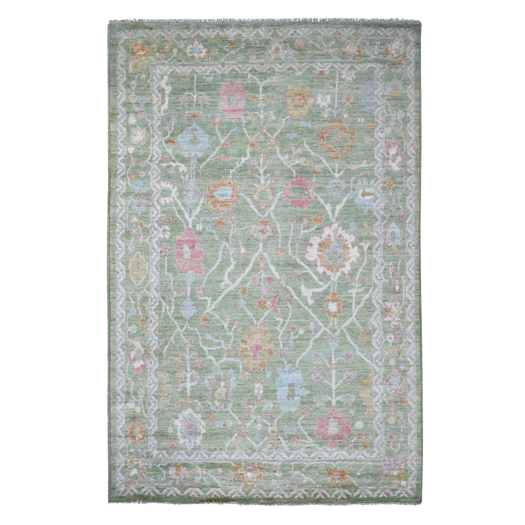 Oushak-And-Peshawar-Hand-Knotted-Rug-113335