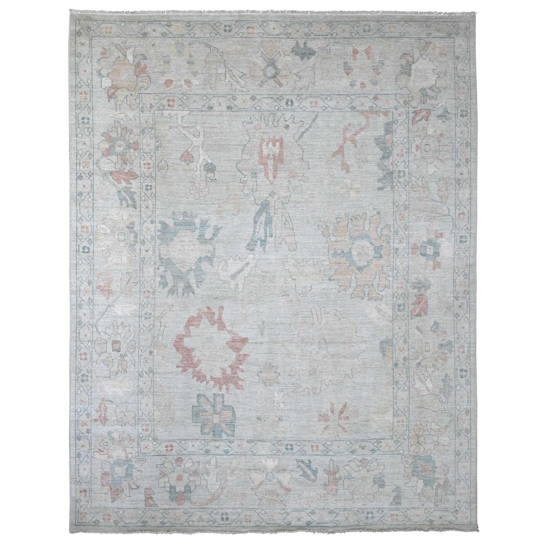 Oushak-And-Peshawar-Hand-Knotted-Rug-113345
