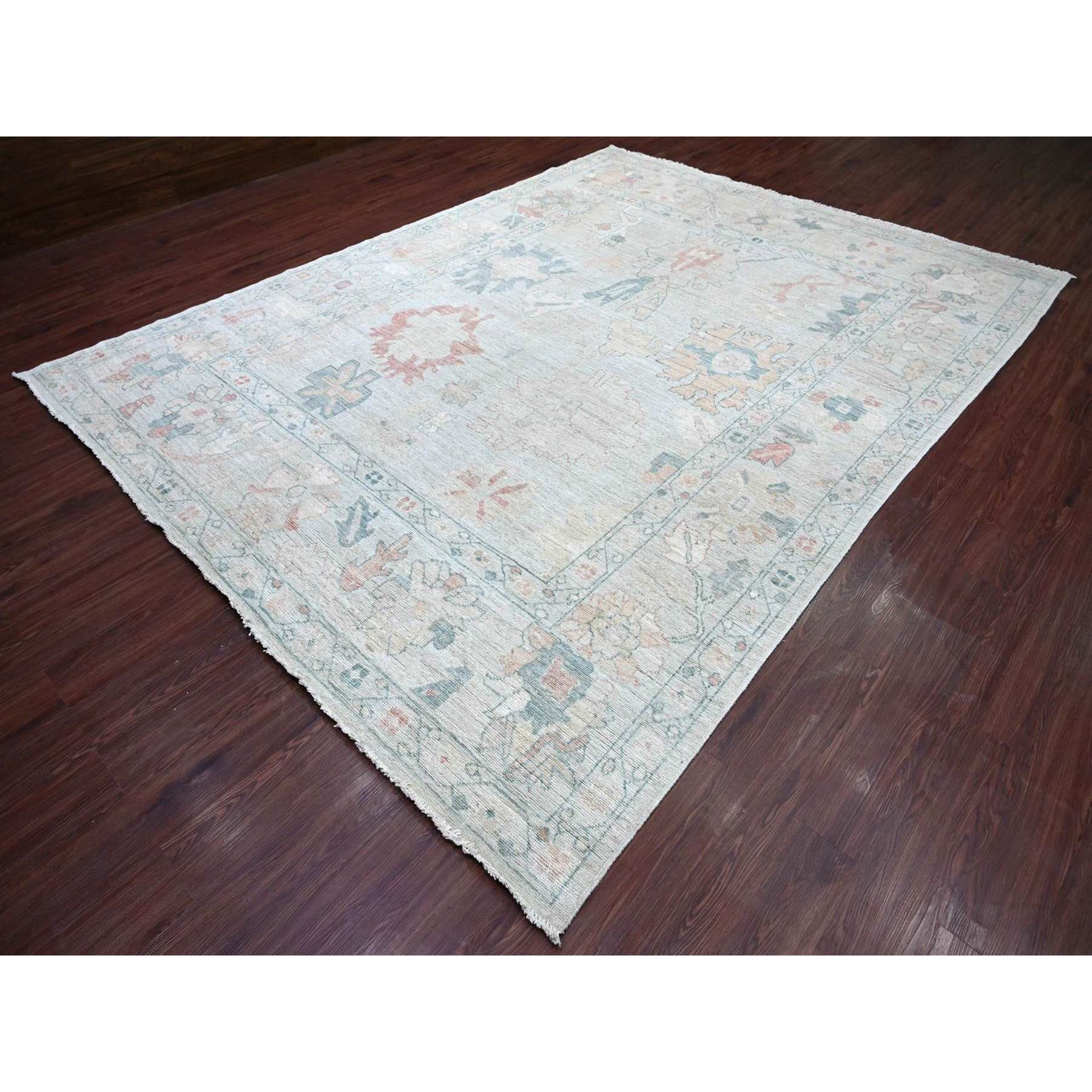 Oushak-And-Peshawar-Hand-Knotted-Rug-113345