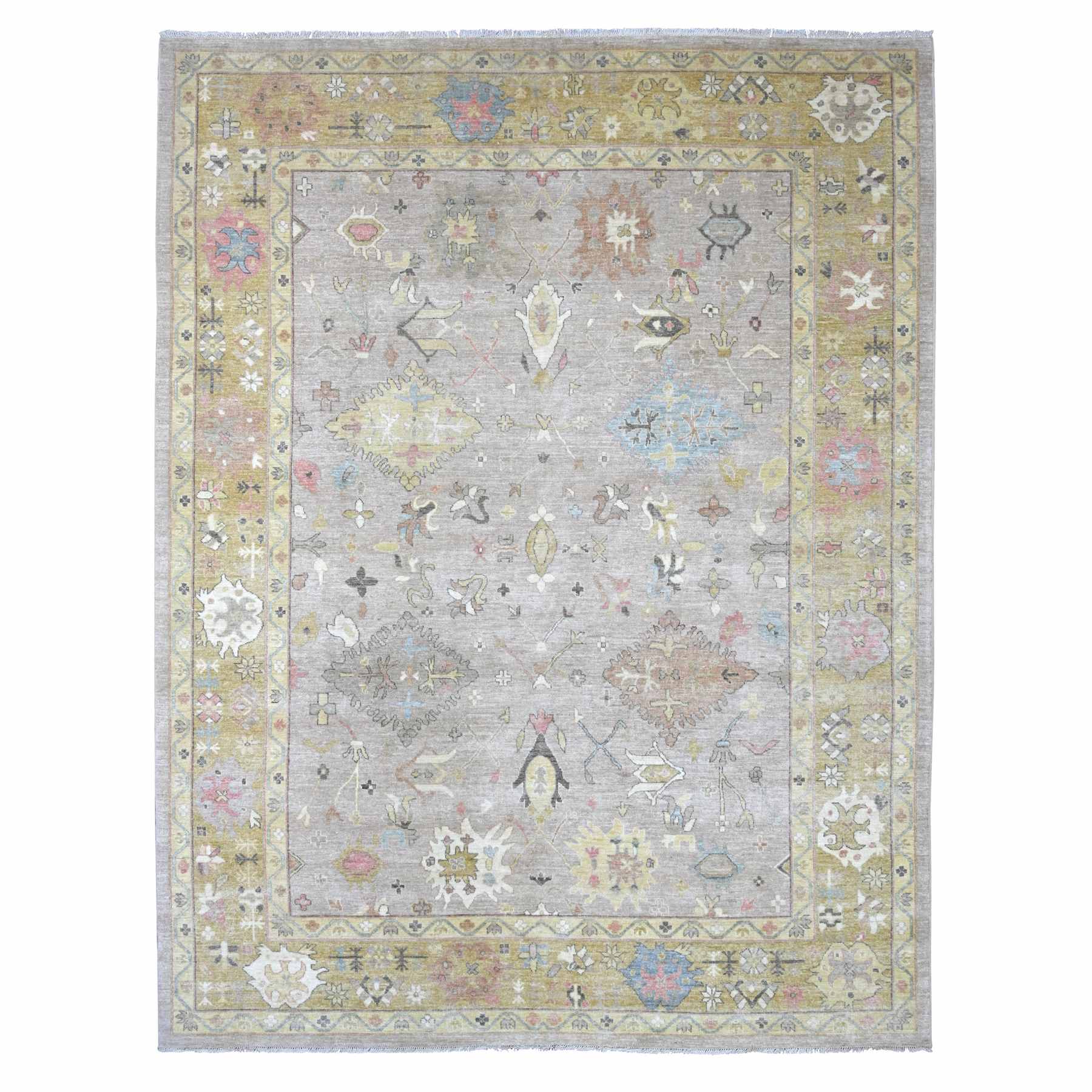 Oushak-And-Peshawar-Hand-Knotted-Rug-113375