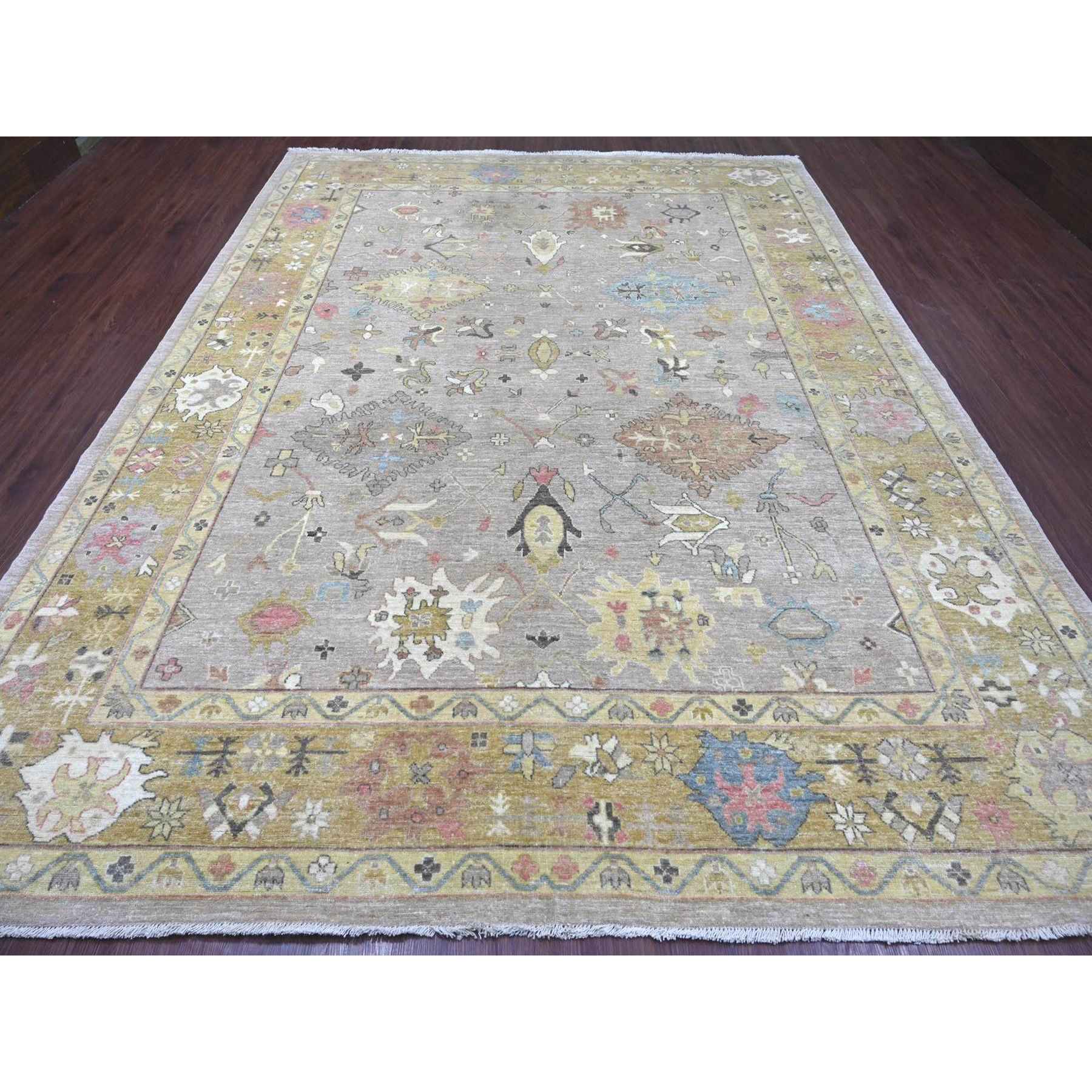 Oushak-And-Peshawar-Hand-Knotted-Rug-113375