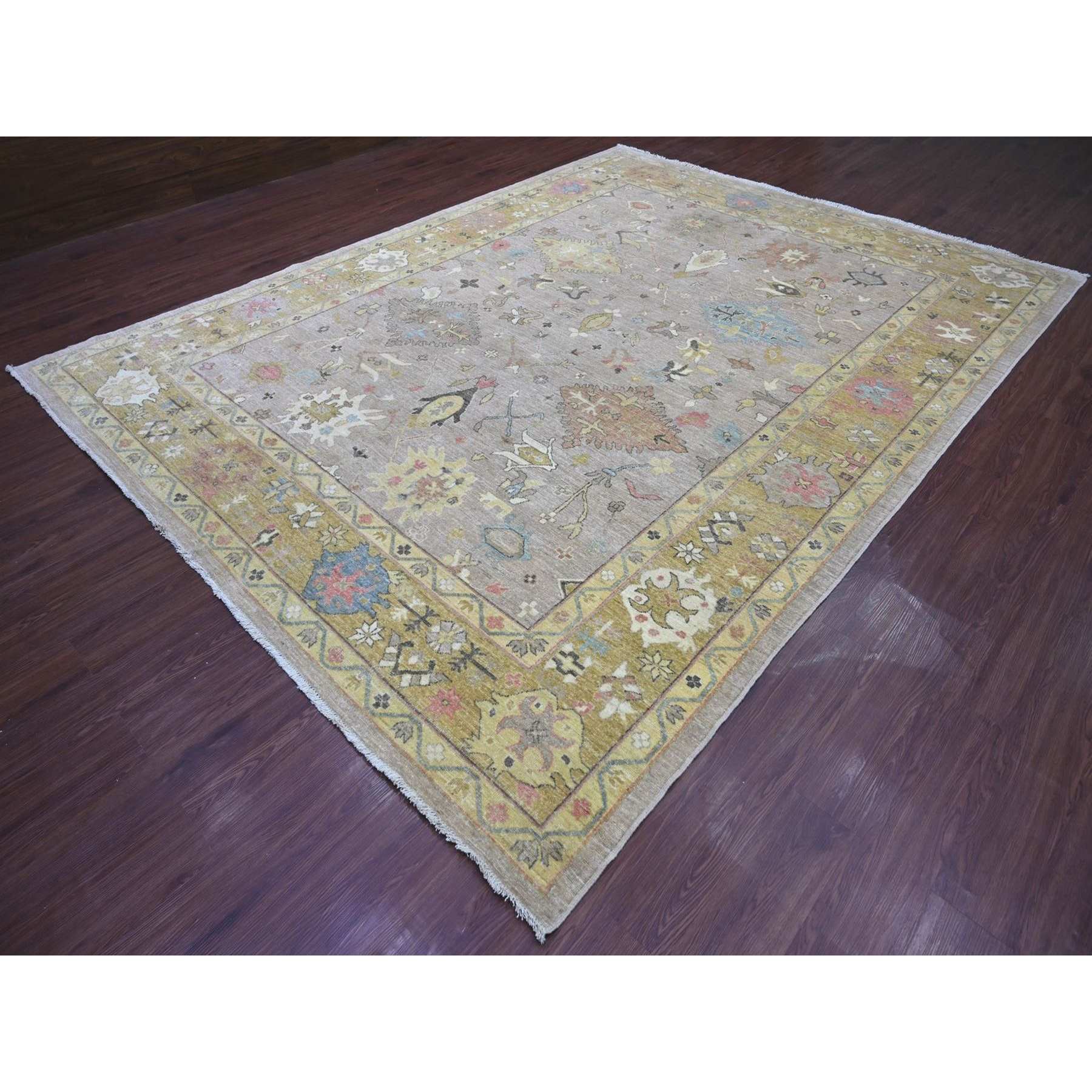 Oushak-And-Peshawar-Hand-Knotted-Rug-113375