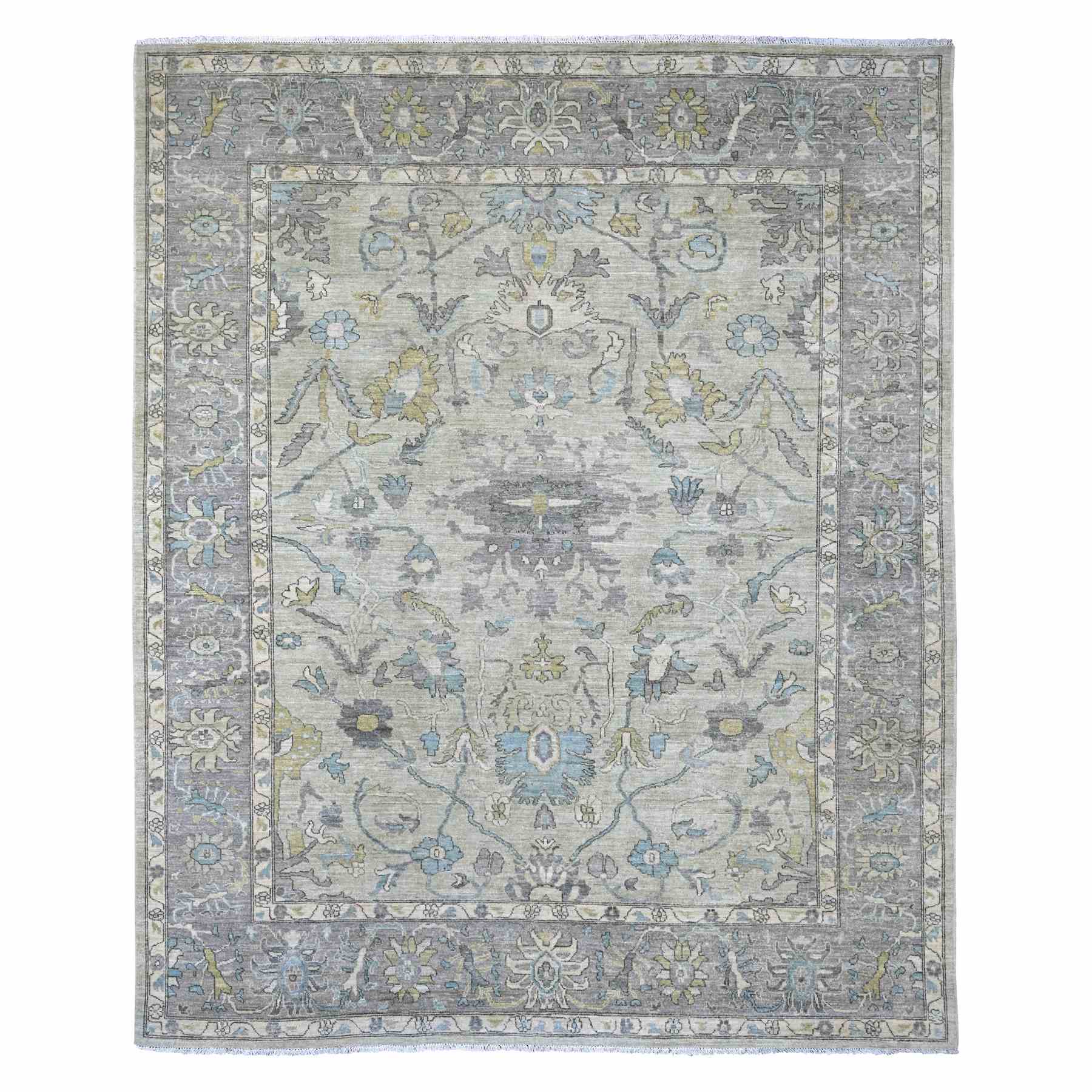 Oushak-And-Peshawar-Hand-Knotted-Rug-113385