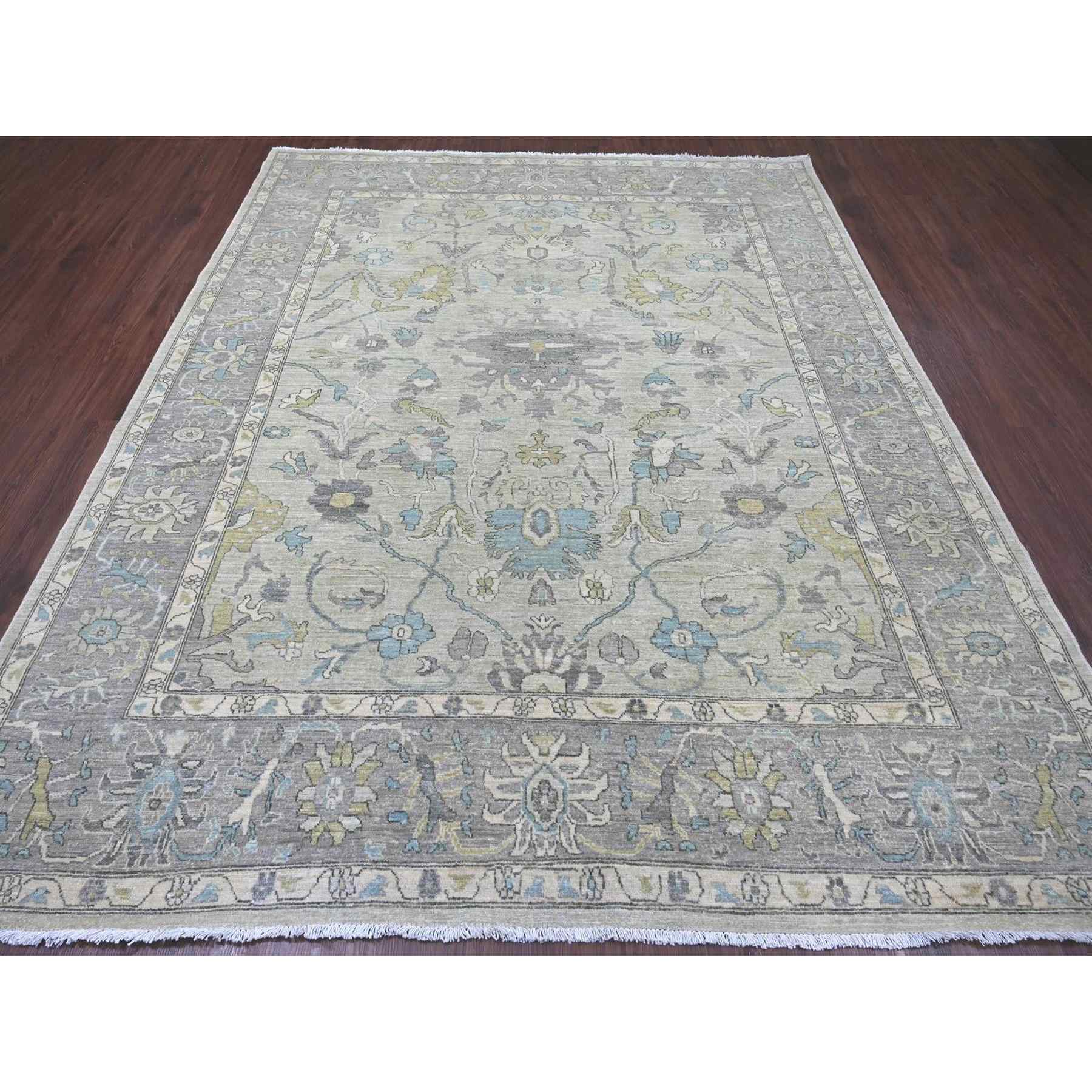 Oushak-And-Peshawar-Hand-Knotted-Rug-113385