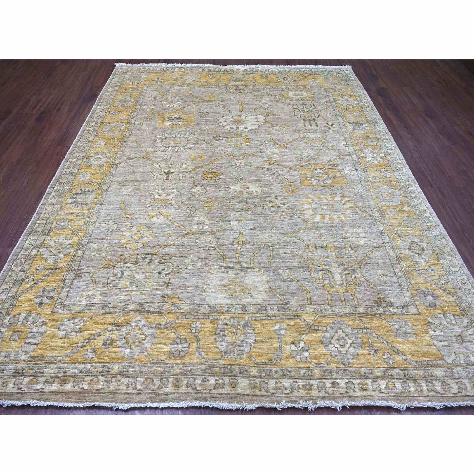 Oushak-And-Peshawar-Hand-Knotted-Rug-113390