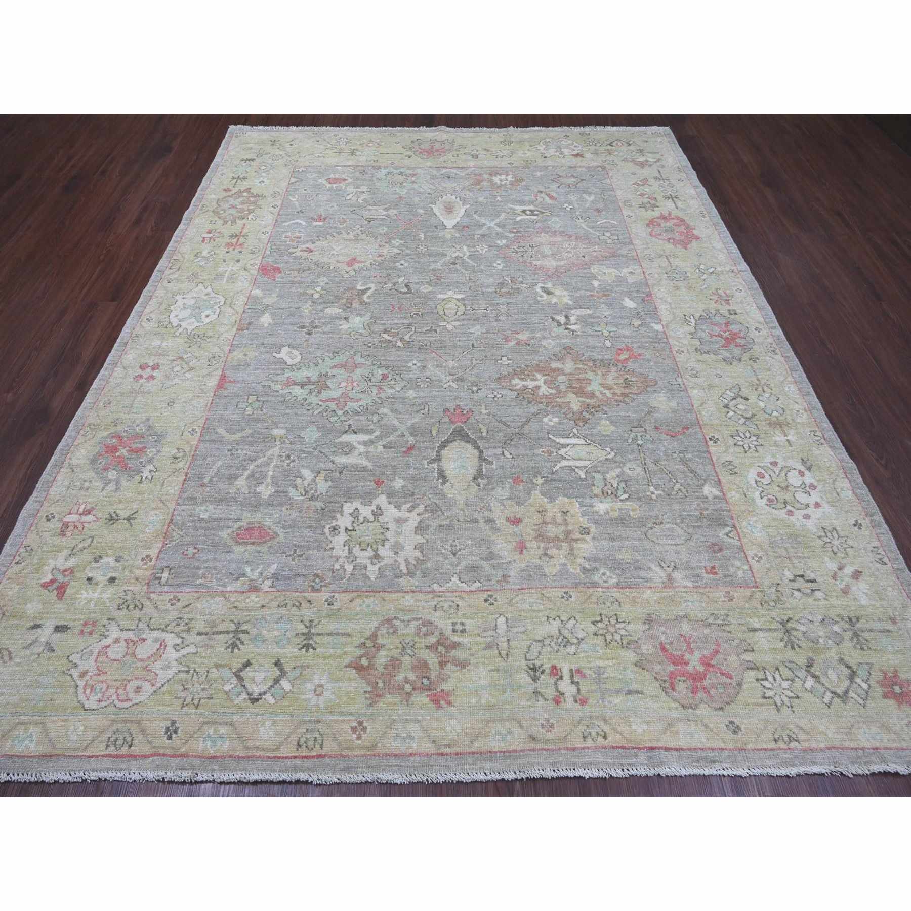 Oushak-And-Peshawar-Hand-Knotted-Rug-113400