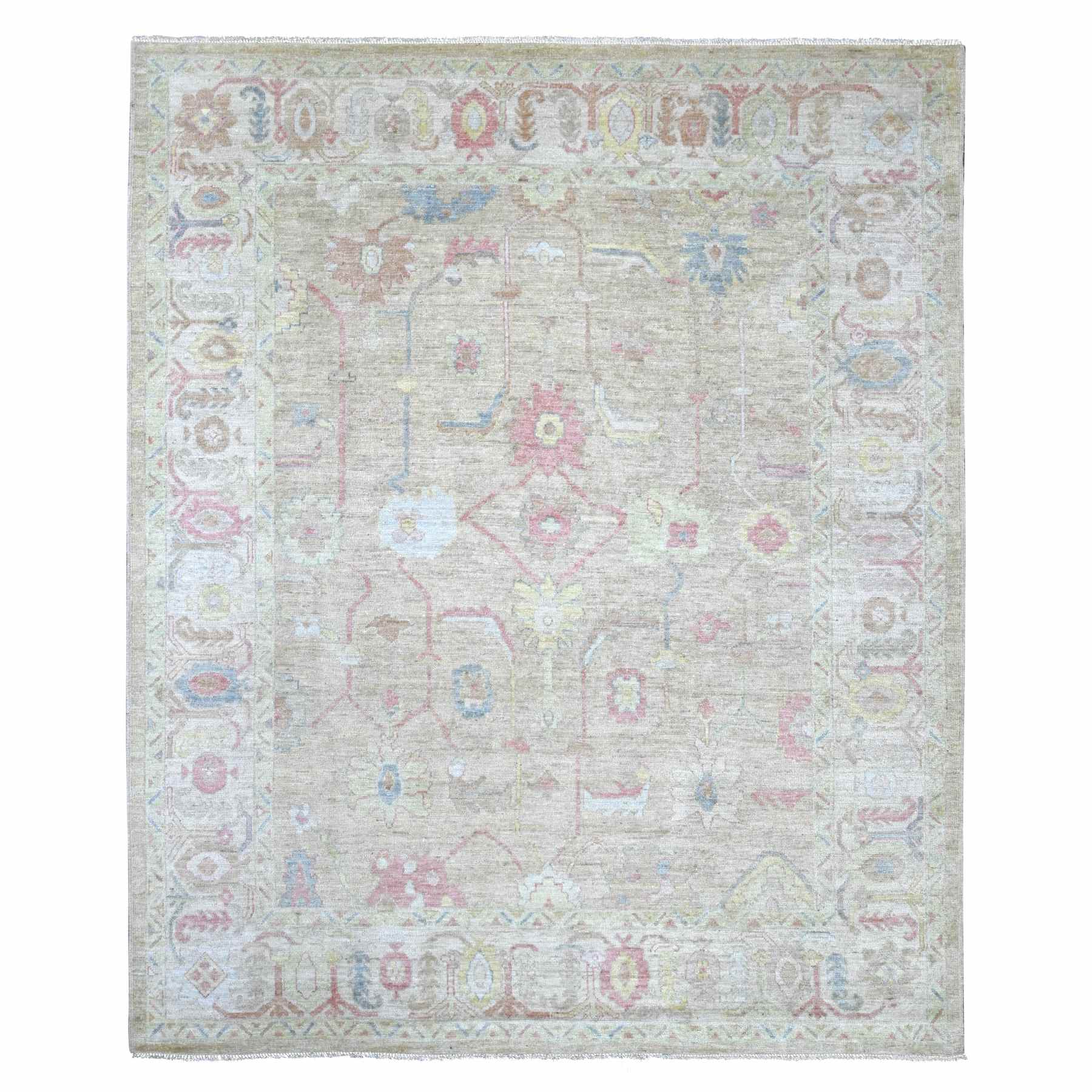 Oushak-And-Peshawar-Hand-Knotted-Rug-113405