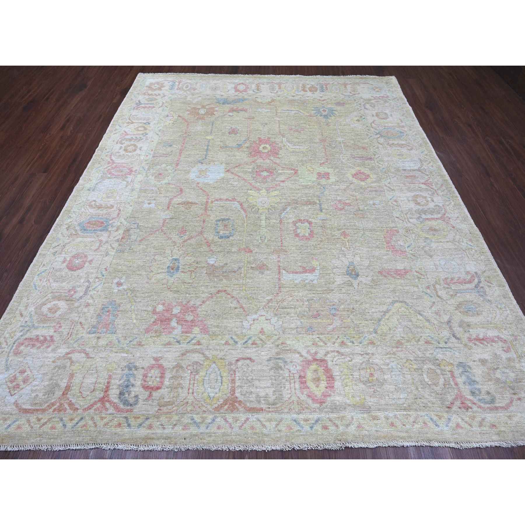 Oushak-And-Peshawar-Hand-Knotted-Rug-113405
