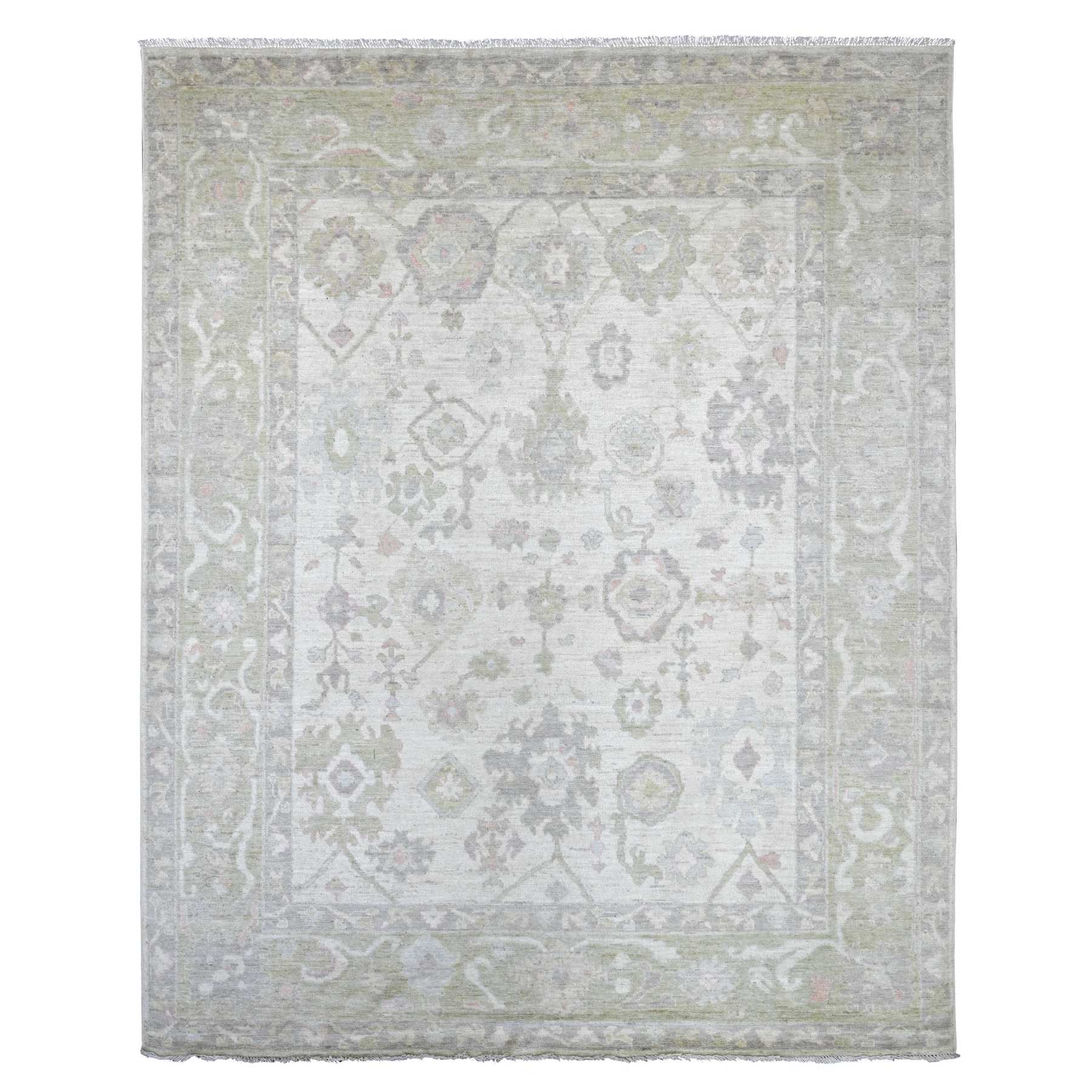 Oushak-And-Peshawar-Hand-Knotted-Rug-113415