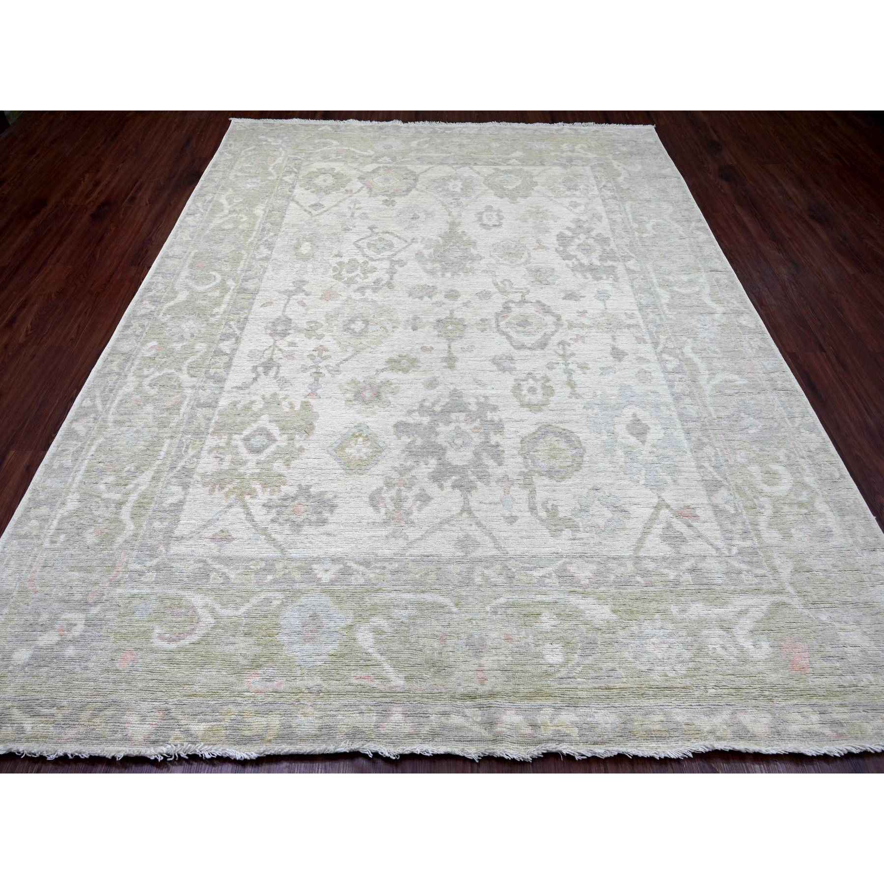 Oushak-And-Peshawar-Hand-Knotted-Rug-113415