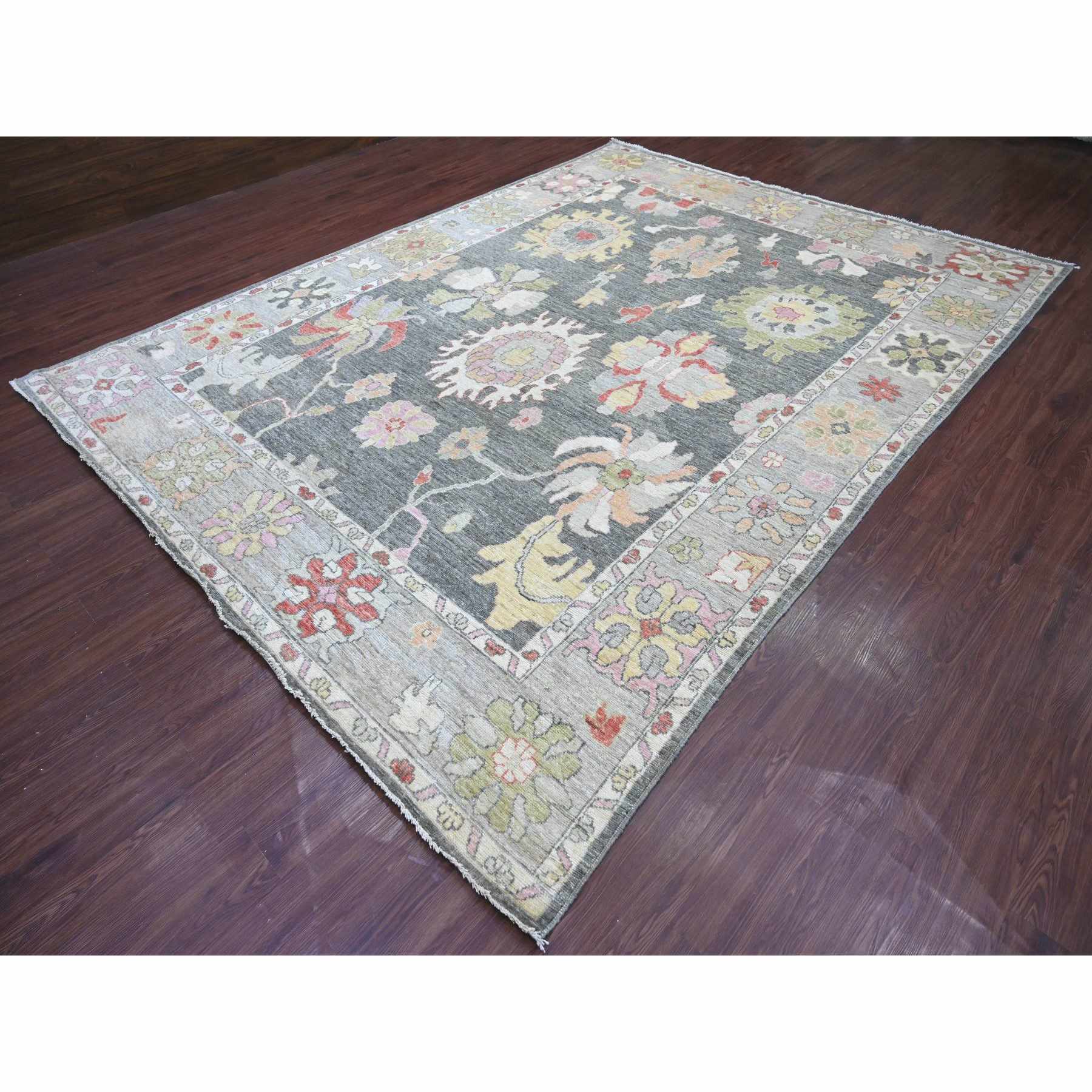 Oushak-And-Peshawar-Hand-Knotted-Rug-113420