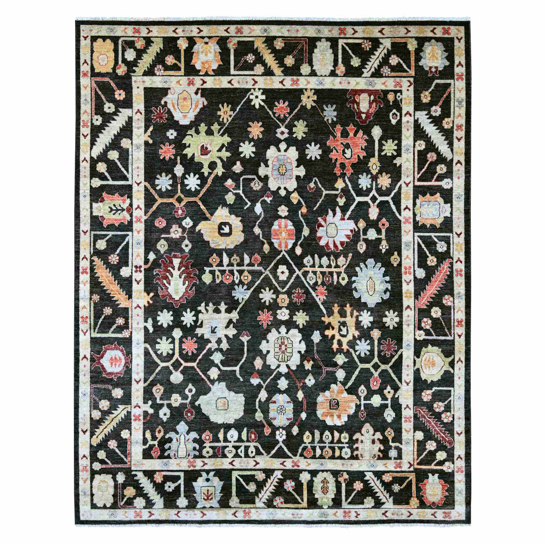 Oushak-And-Peshawar-Hand-Knotted-Rug-113425