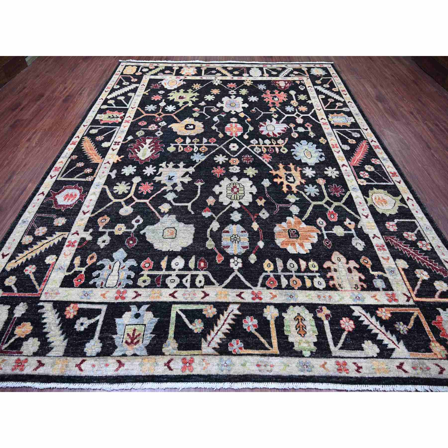 Oushak-And-Peshawar-Hand-Knotted-Rug-113425